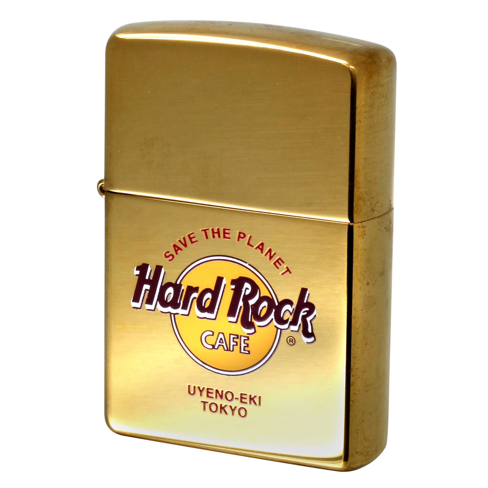 絶版/ヴィンテージ Zippo ジッポー 中古 2004年製造 Hard Rock CAFE UYENO-EKI TOKYO ブラス  [S]ほぼ新品同様