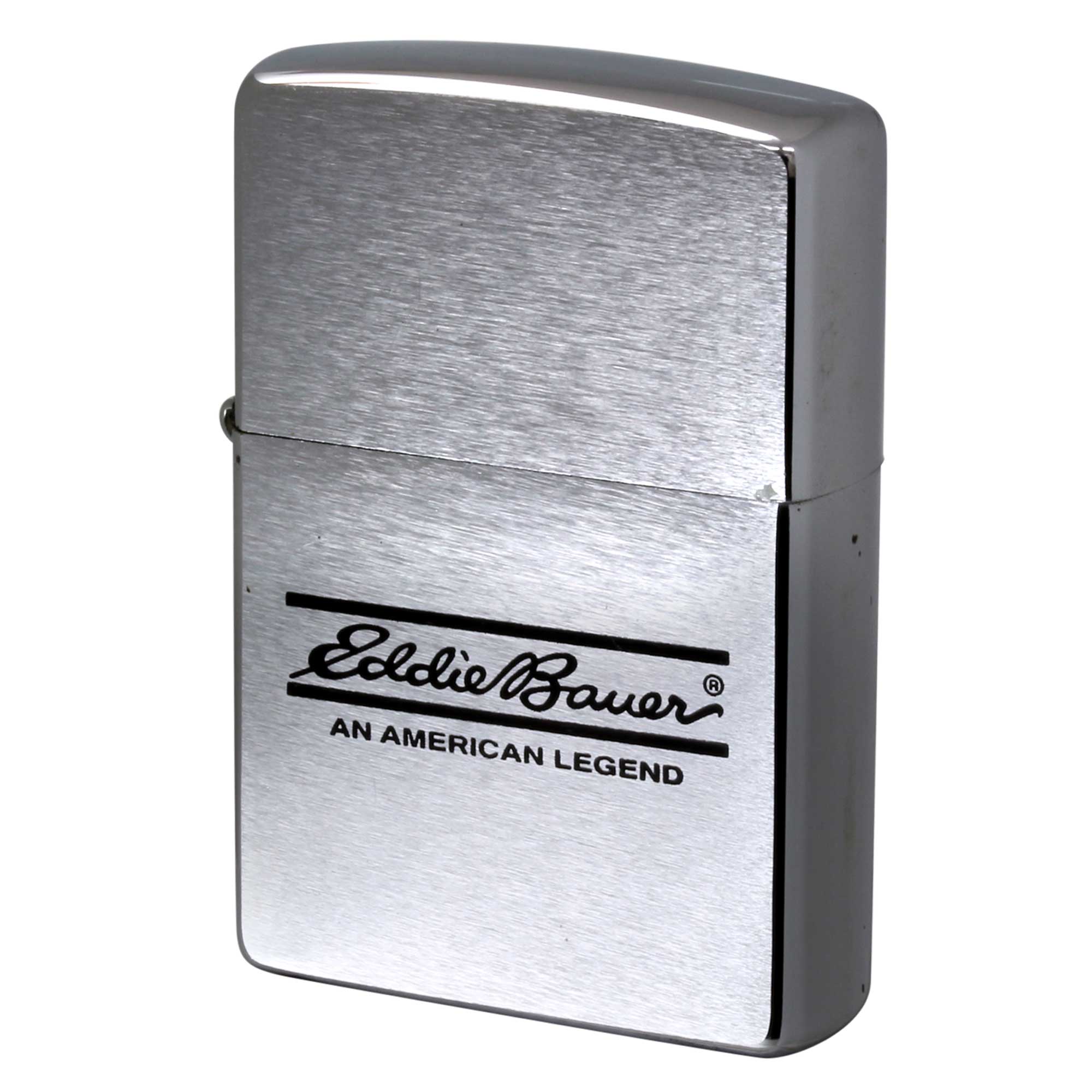 絶版/ヴィンテージ Zippo ジッポー 中古 2000年製造 エディー・バウアー Eddie Bauer AN AMERICAN LEGEND SCRIPT LOGO 022-9994-1  [C]使用感あり傷汚れあり
