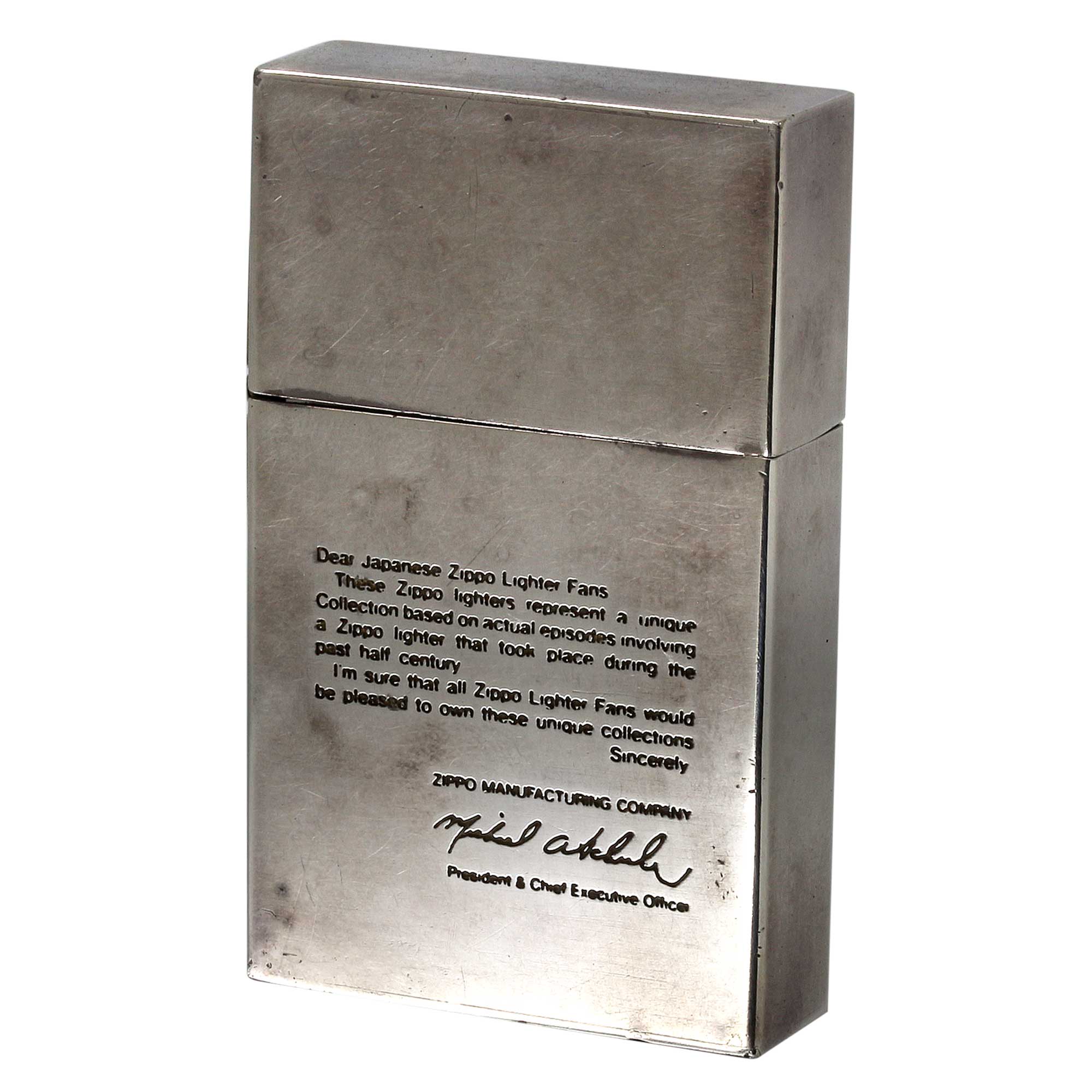 絶版/ヴィンテージ Zippo ジッポー 中古 1991年製造 1932レプリカ ZIPPO JAPAN FAN 向けメッセージ マイケル・A・シューラー  [C]使用感あり傷汚れあり