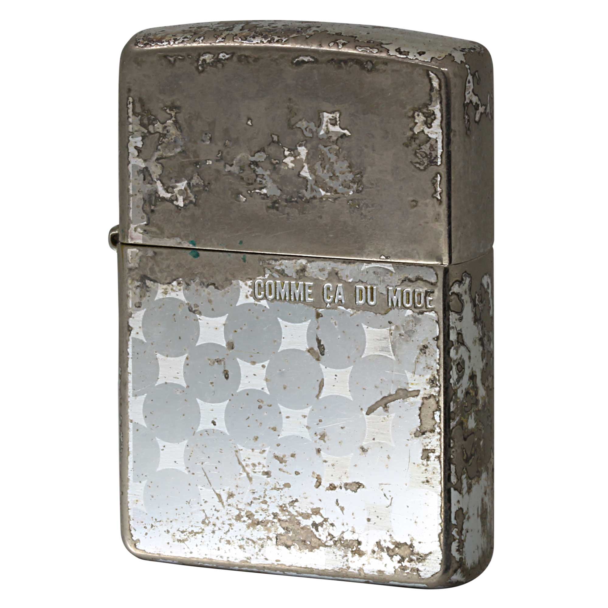 絶版/ヴィンテージ Zippo ジッポー 中古 2003年製造 COMME CA DU MODE ドット柄SV  [C]使用感あり傷汚れあり