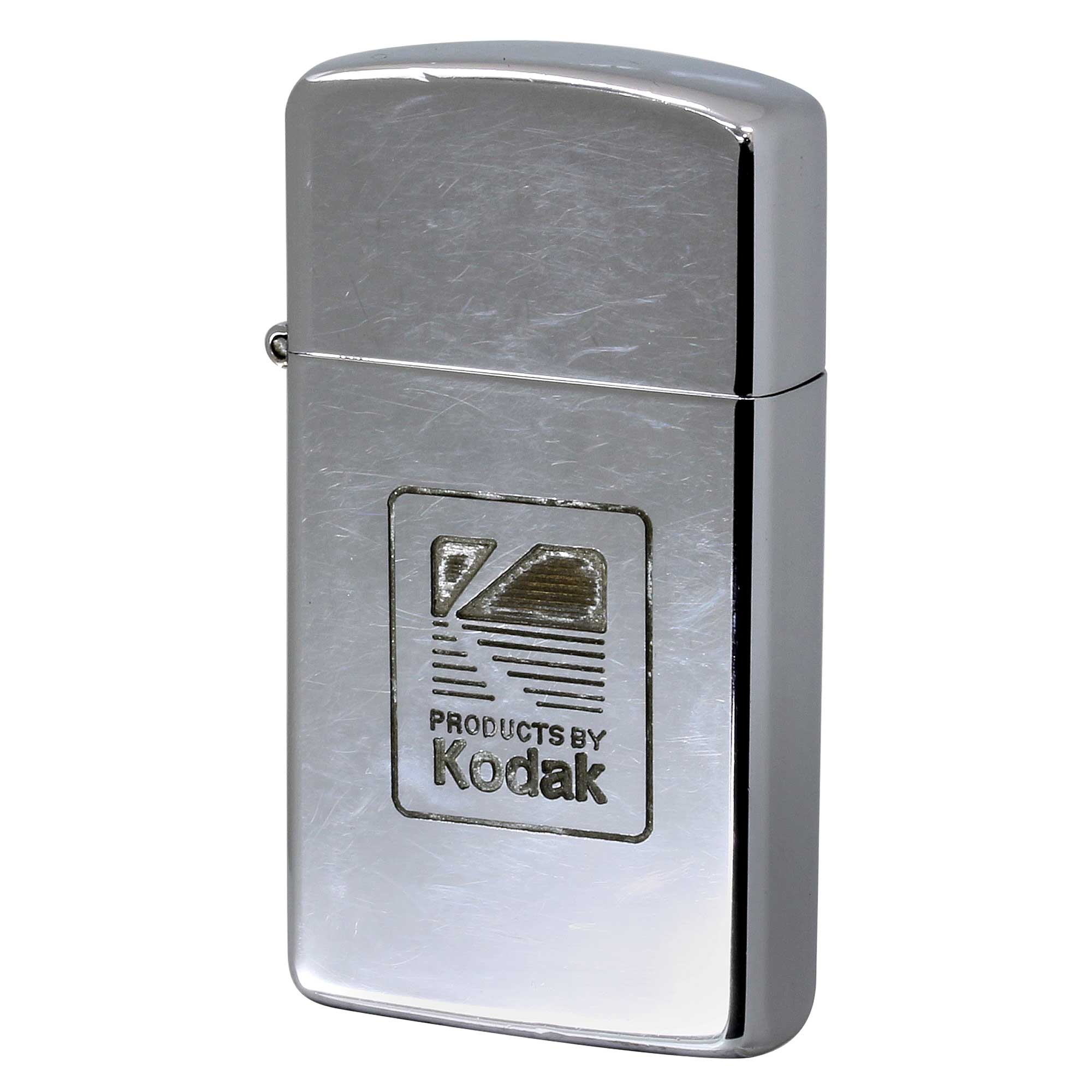 絶版/ヴィンテージ Zippo ジッポー 中古 1989年製造 Kodak コダック ロゴ スリム  [C]使用感あり傷汚れあり