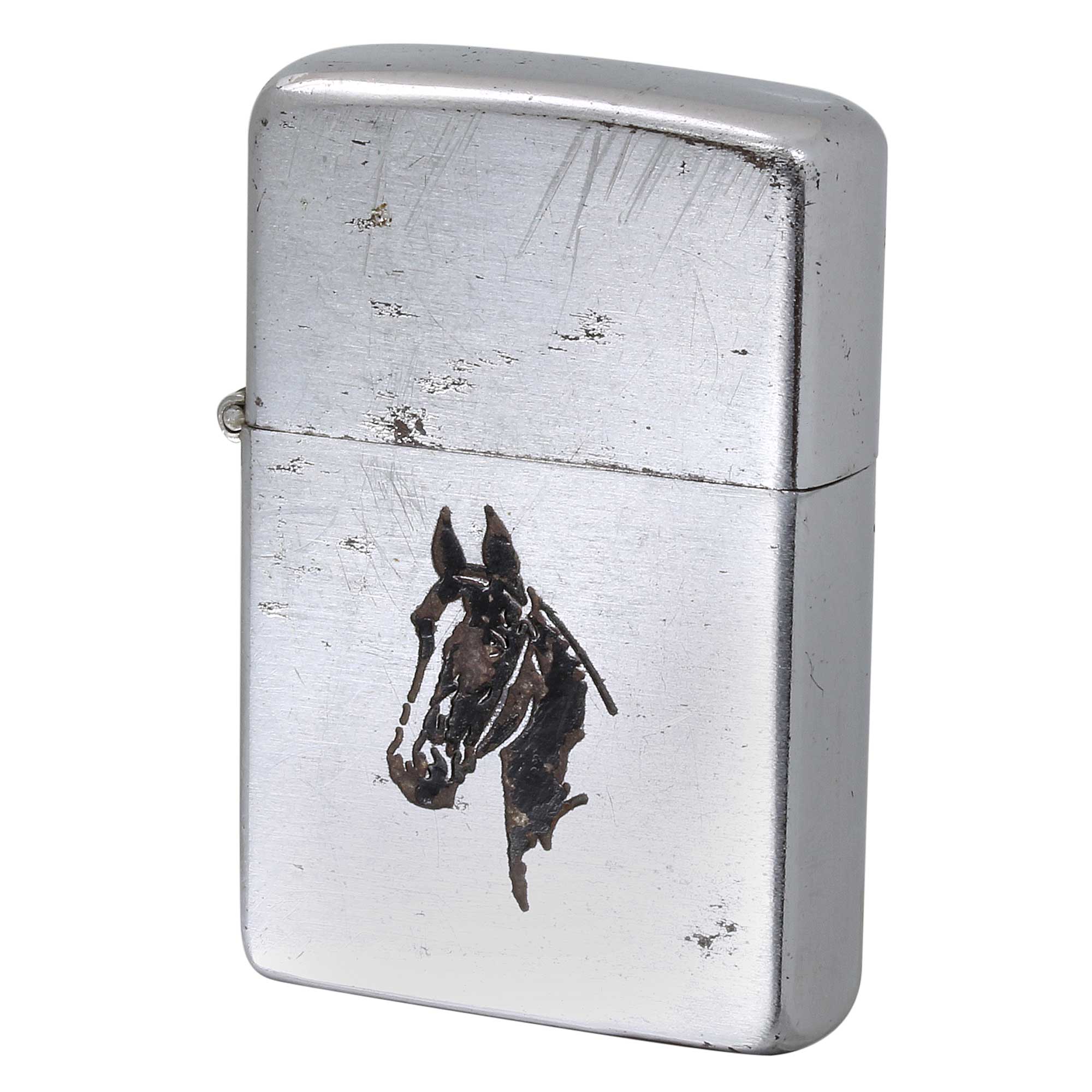 絶版/ヴィンテージ Zippo ジッポー 中古 1951年製造 スポーツシリーズ 馬 Horse  [C]使用感あり傷汚れあり
