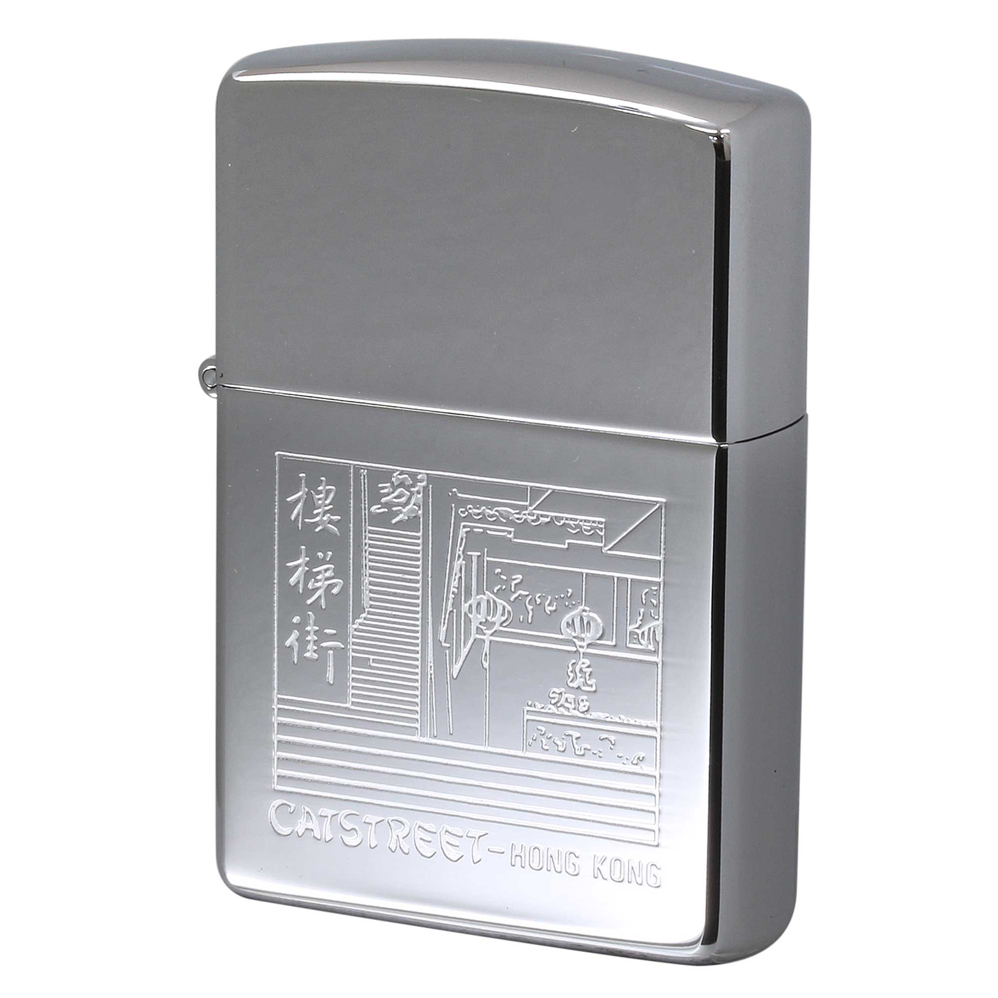 絶版/ヴィンテージ Zippo ジッポー 中古 1992年製造 HONG KONG 香港 CATSTREET 摩羅上街 樓梯街  [S]ほぼ新品同様