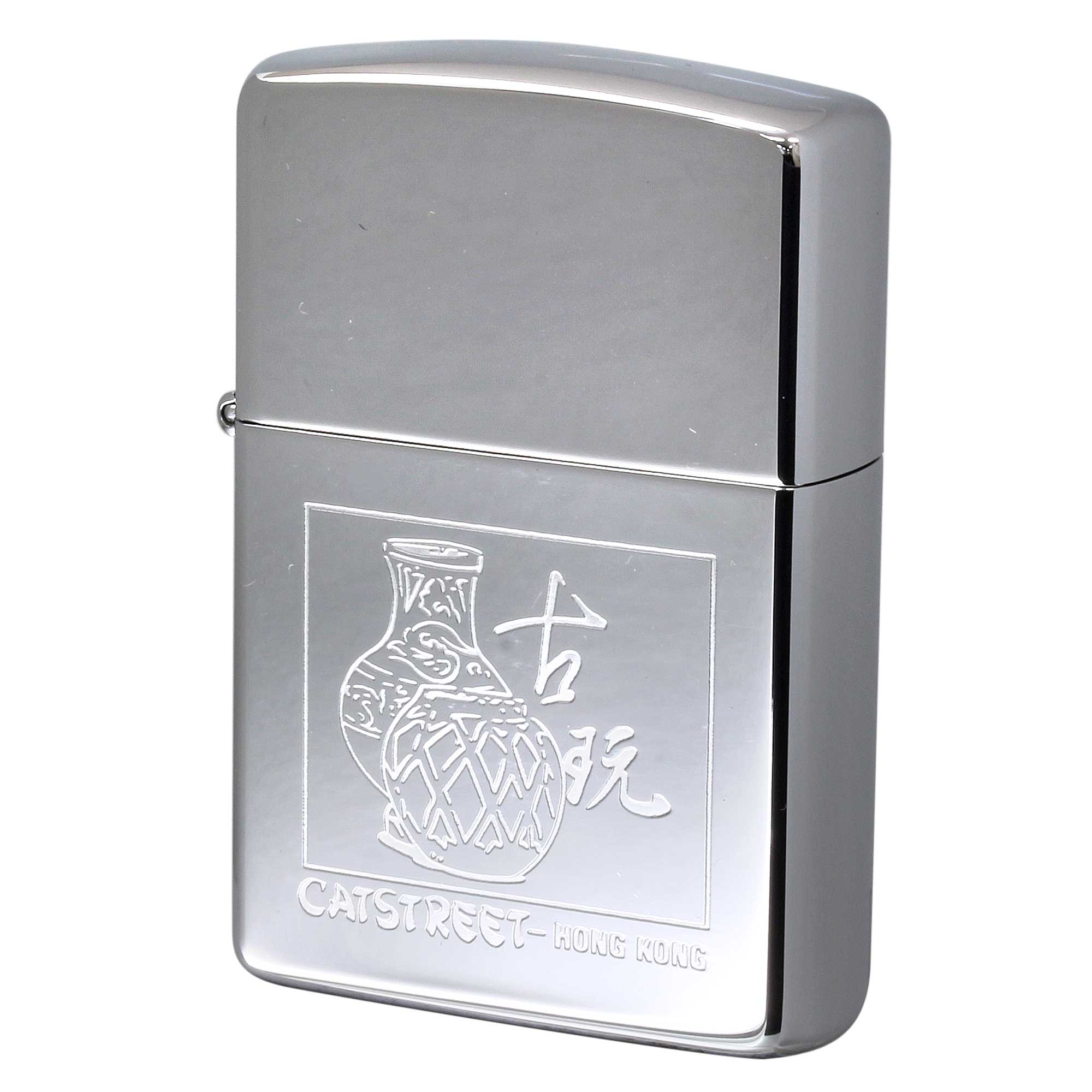 絶版/ヴィンテージ Zippo ジッポー 中古 1992年製造 HONG KONG 香港 CATSTREET 摩羅上街 古玩  [S]ほぼ新品同様