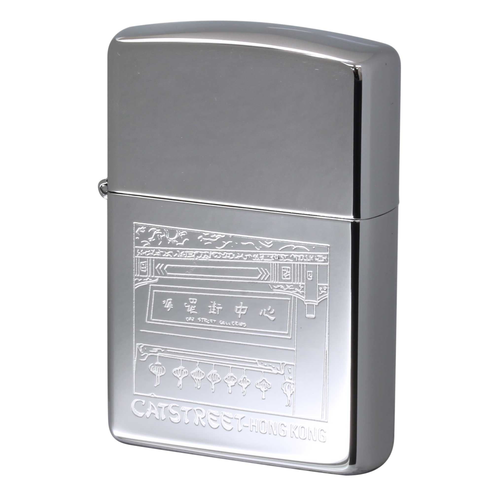 絶版/ヴィンテージ Zippo ジッポー 中古 1992年製造 HONG KONG 香港 CATSTREET 摩羅上街  [S]ほぼ新品同様