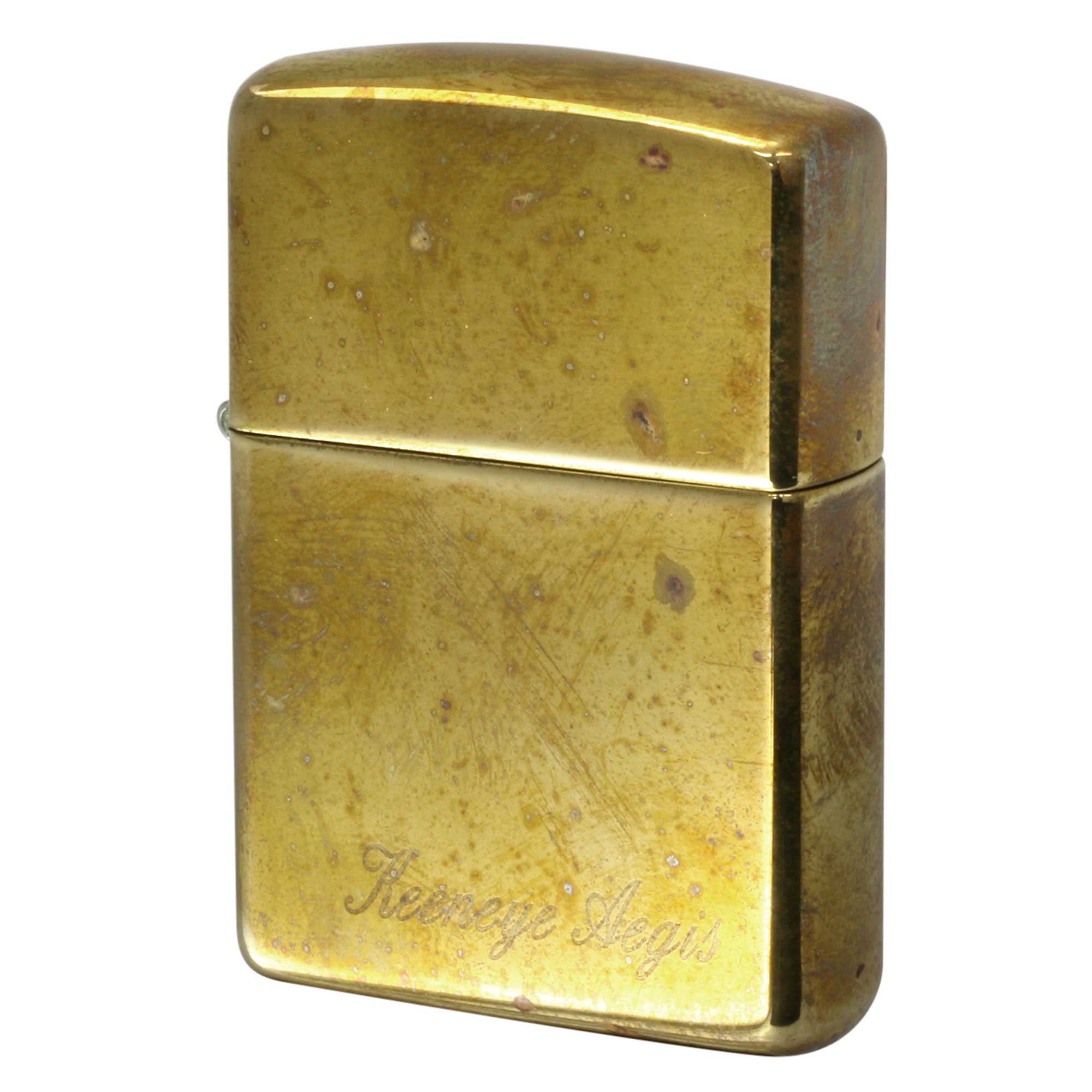 絶版/ヴィンテージ Zippo ジッポー 中古 2016年製造 アーマー ハイポリッシュブラス ARMOR High Polish Brass No.169  [C]使用感あり傷汚れあり