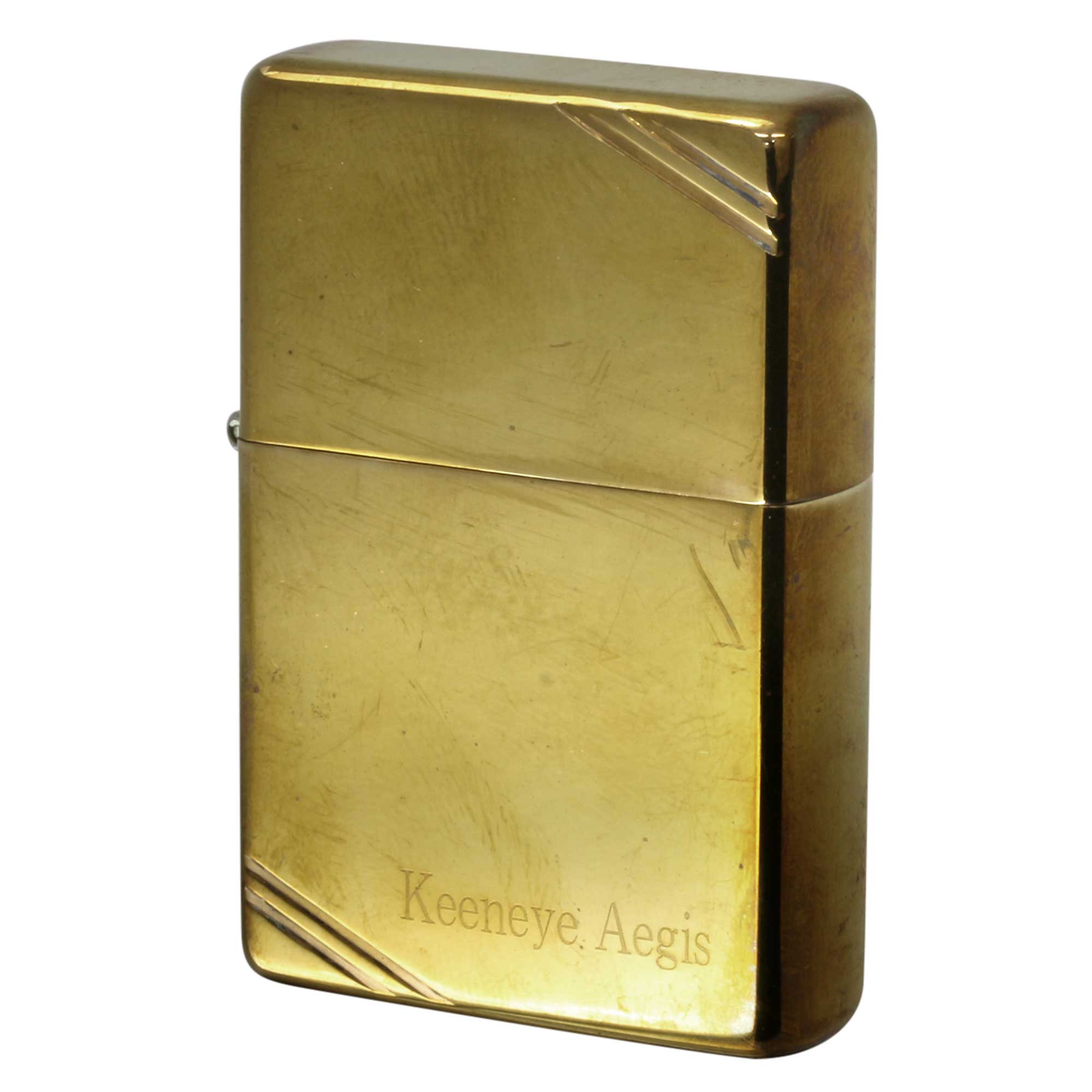 絶版/ヴィンテージ Zippo ジッポー 中古 2013年製造 1937レプリカ ポリッシュ フラットトップ ダイヤゴナルラン High Polish Brass Vintage No.270  [C]使用感あり傷汚れあり