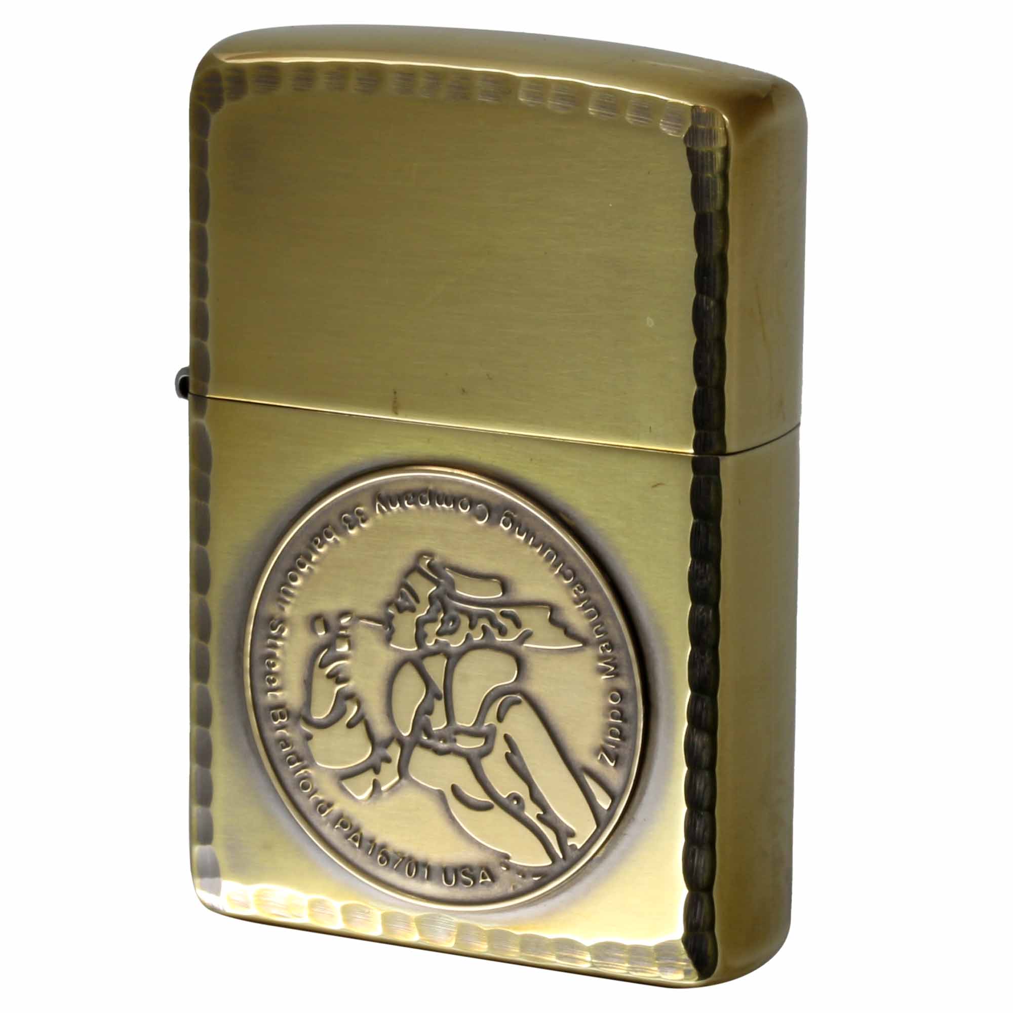 絶版/ヴィンテージ Zippo ジッポー 中古 2007年製造 ウインディ WINDY GIRL コイン コーナーリューター ブラス  [S]ほぼ新品同様