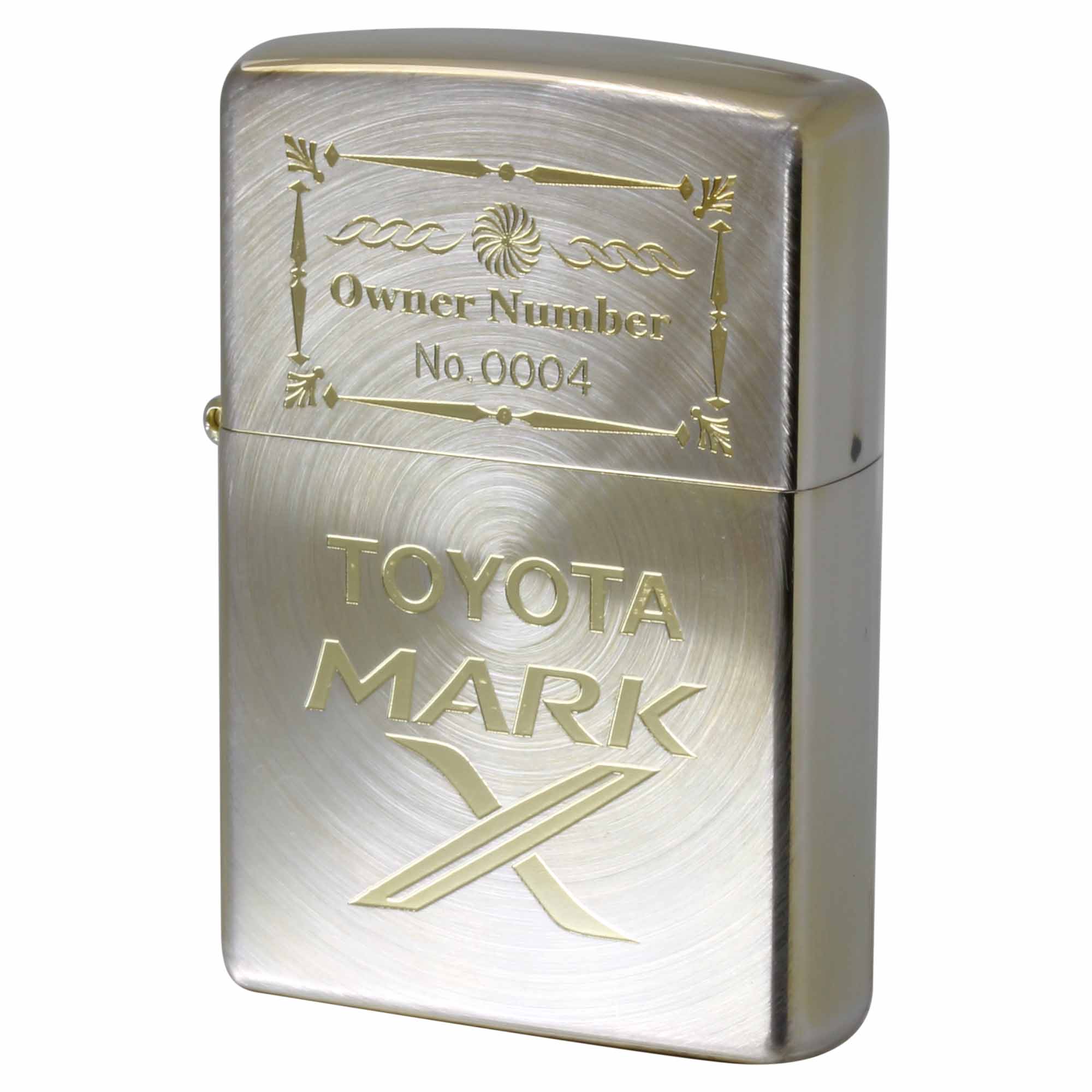絶版/ヴィンテージ Zippo ジッポー 中古 2007年製造 限定名車シリーズ TOYOTA MARK X コンビメッキ GD No.0004  [S]ほぼ新品同様