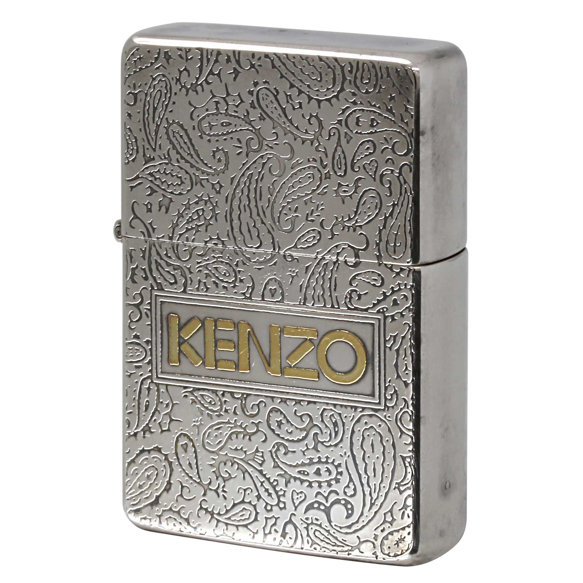 絶版/ヴィンテージ Zippo ジッポー 中古 1989年製造 1937レプリカ フラットトップ KENZO ペイズリー柄  [B]使用感ありやや傷汚れあり