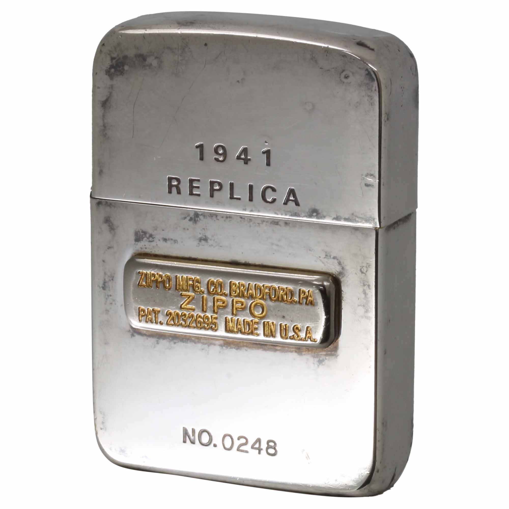 絶版/ヴィンテージ Zippo ジッポー 中古 2001年製造 1941レプリカ ボトムスタンプメタル シリアルNo.0248  [C]使用感あり傷汚れあり