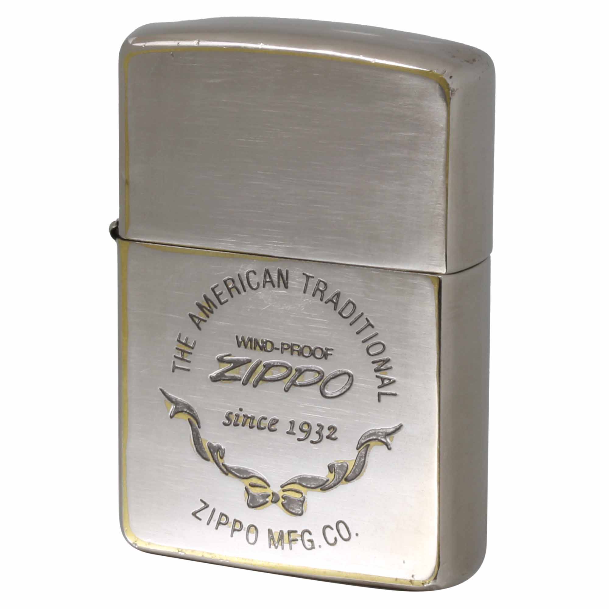絶版/ヴィンテージ Zippo ジッポー 中古 1993年製造 THE AMERICAN TORADITIONAL ZIPPO LOGO ガスインサイドユニット  [C]使用感あり傷汚れあり