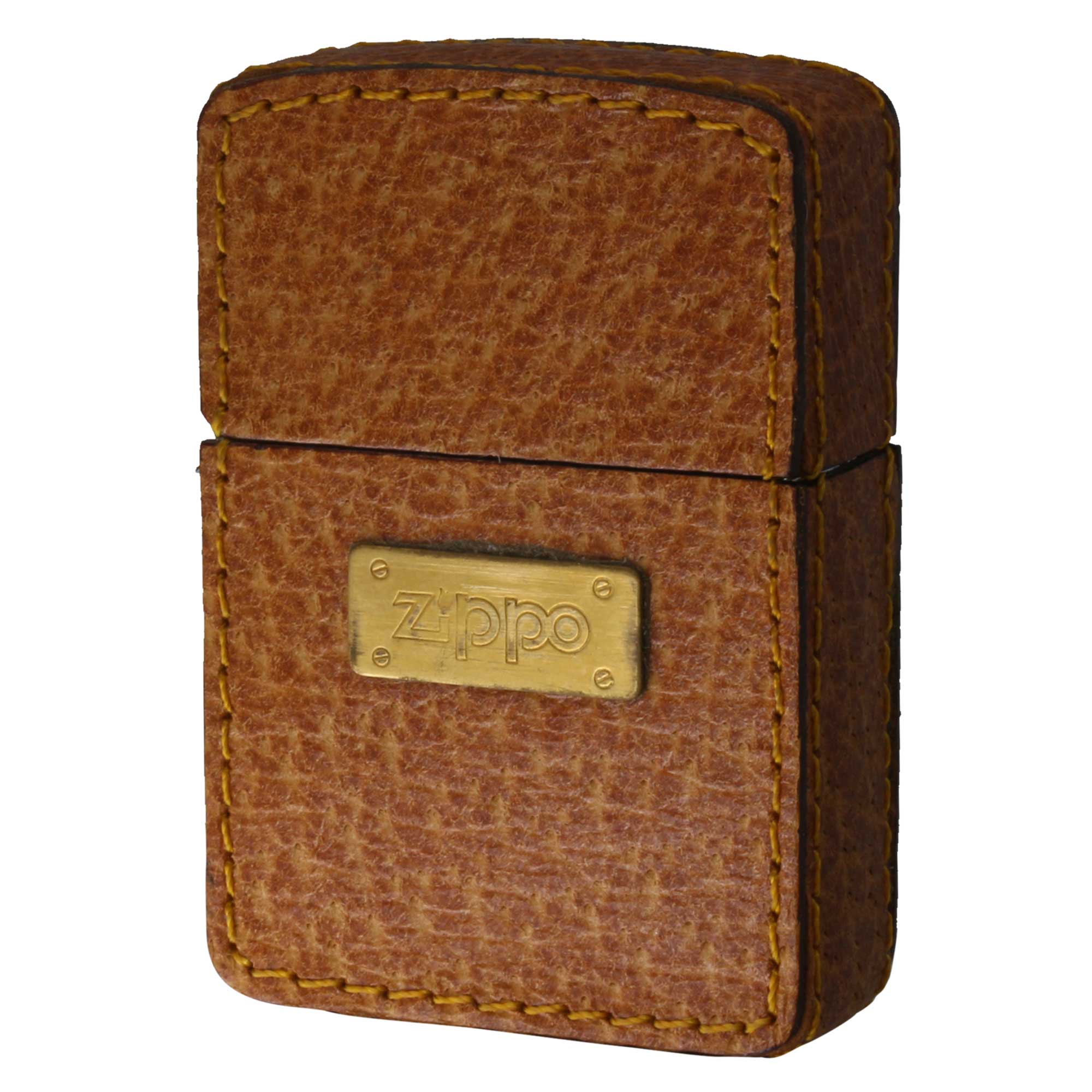 絶版/ヴィンテージ Zippo ジッポー 中古 1991年製造 革巻きZIPPO ロゴメタルプレート  [B]使用感ありやや傷汚れあり