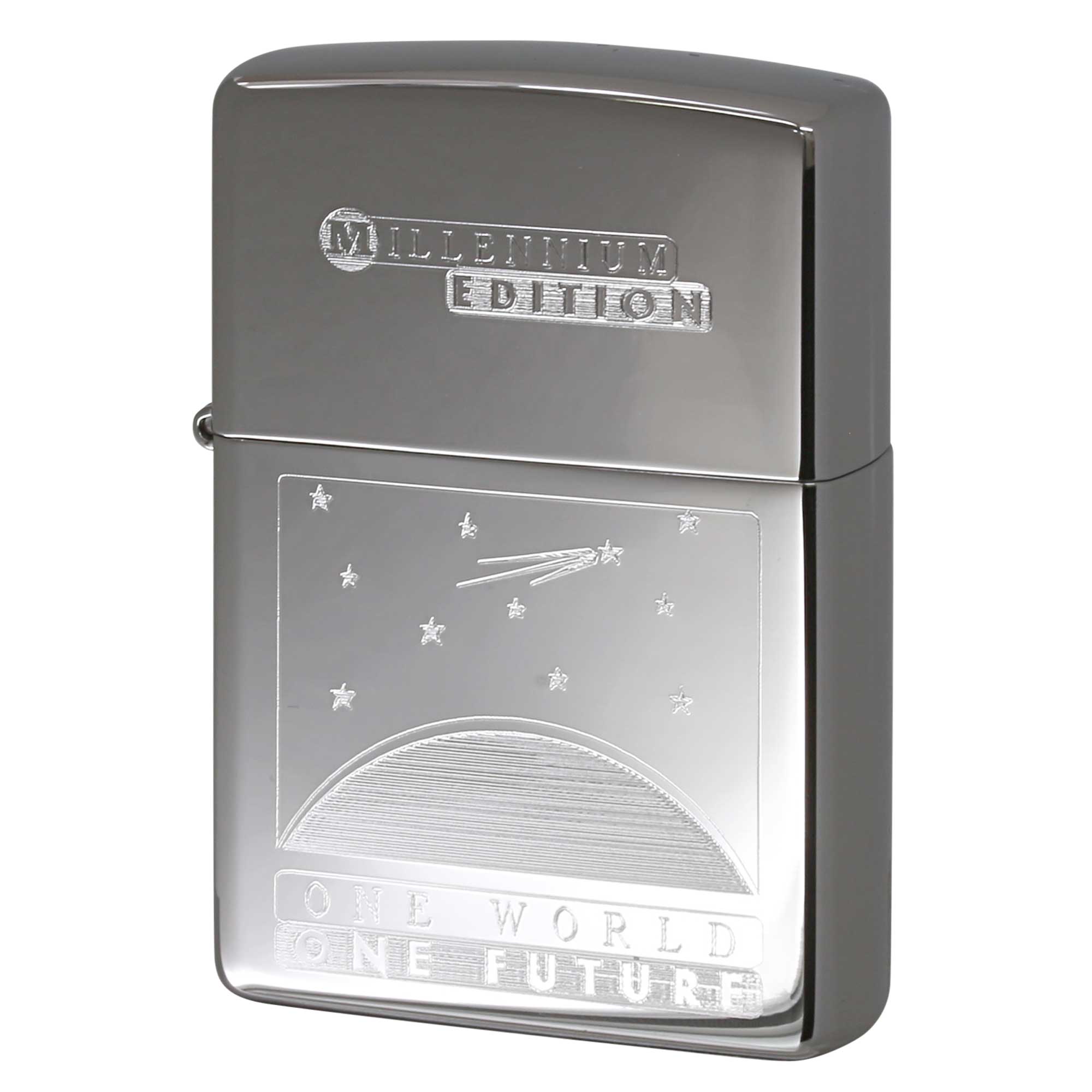 絶版/ヴィンテージ Zippo ジッポー 中古 1999年製造 ミレニアム コレクティブモデル ONE WORLD ONE FUTURE チタンコーティング  [S]ほぼ新品同様