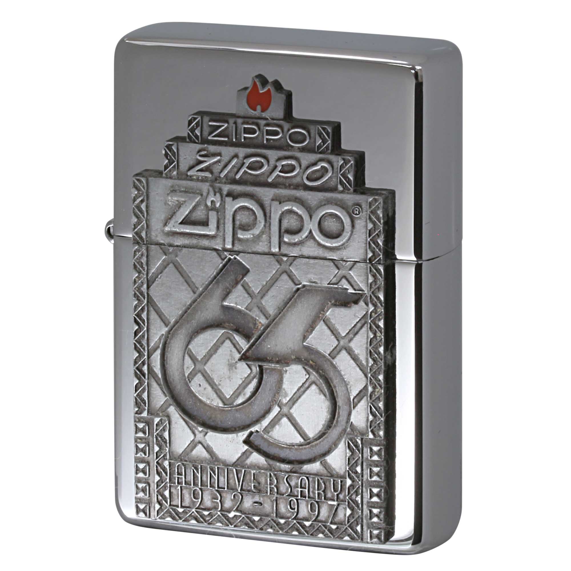 絶版/ヴィンテージ Zippo ジッポー 中古 1997年製造 65th anniversary 1939-1997 65周年フラットトップ  [S]ほぼ新品同様