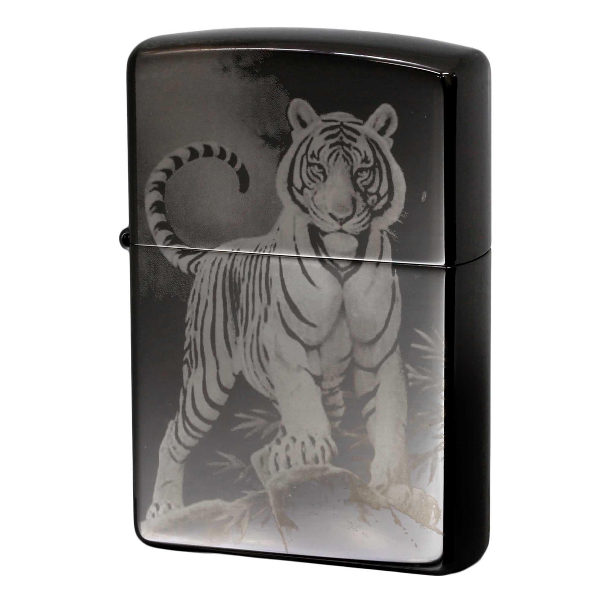 絶版/ヴィンテージ Zippo ジッポー 中古 2006年製造 虎 Tiger BK レーザーマーキング  [A]使用感少なく状態が良い