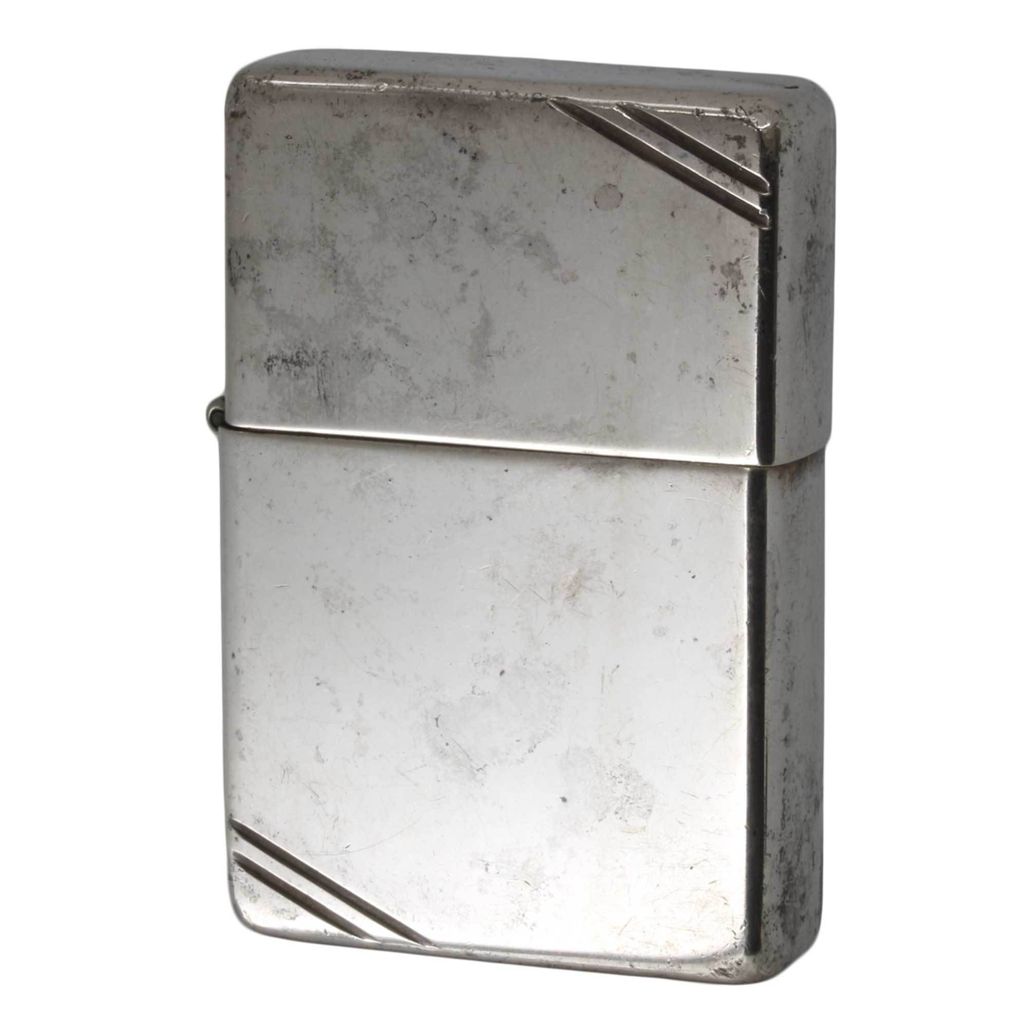 絶版/ヴィンテージ Zippo ジッポー 中古 2012年製造 フラットトップ ダイアゴナルライン スターリングシルバー 純銀  [C]使用感あり傷汚れあり