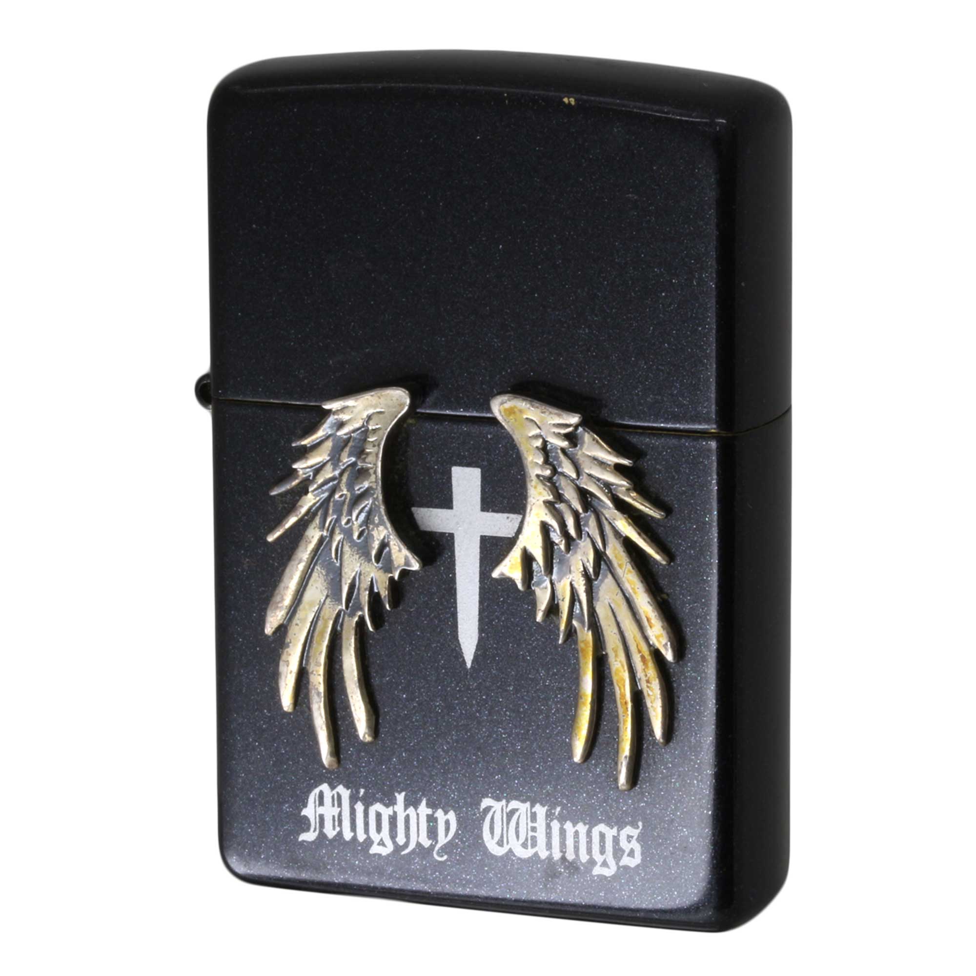 絶版/ヴィンテージ Zippo ジッポー 中古 2013年製造 マイティウィングス ブラック  [B]使用感ありやや傷汚れあり