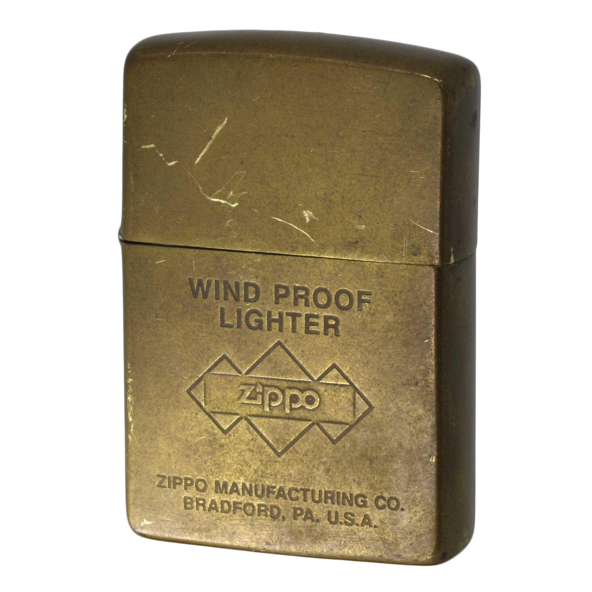 絶版/ヴィンテージ Zippo ジッポー 中古 1993年製造 Wind Proof Lighter ZIPPO ロゴ ブラス  [C]使用感あり傷汚れあり
