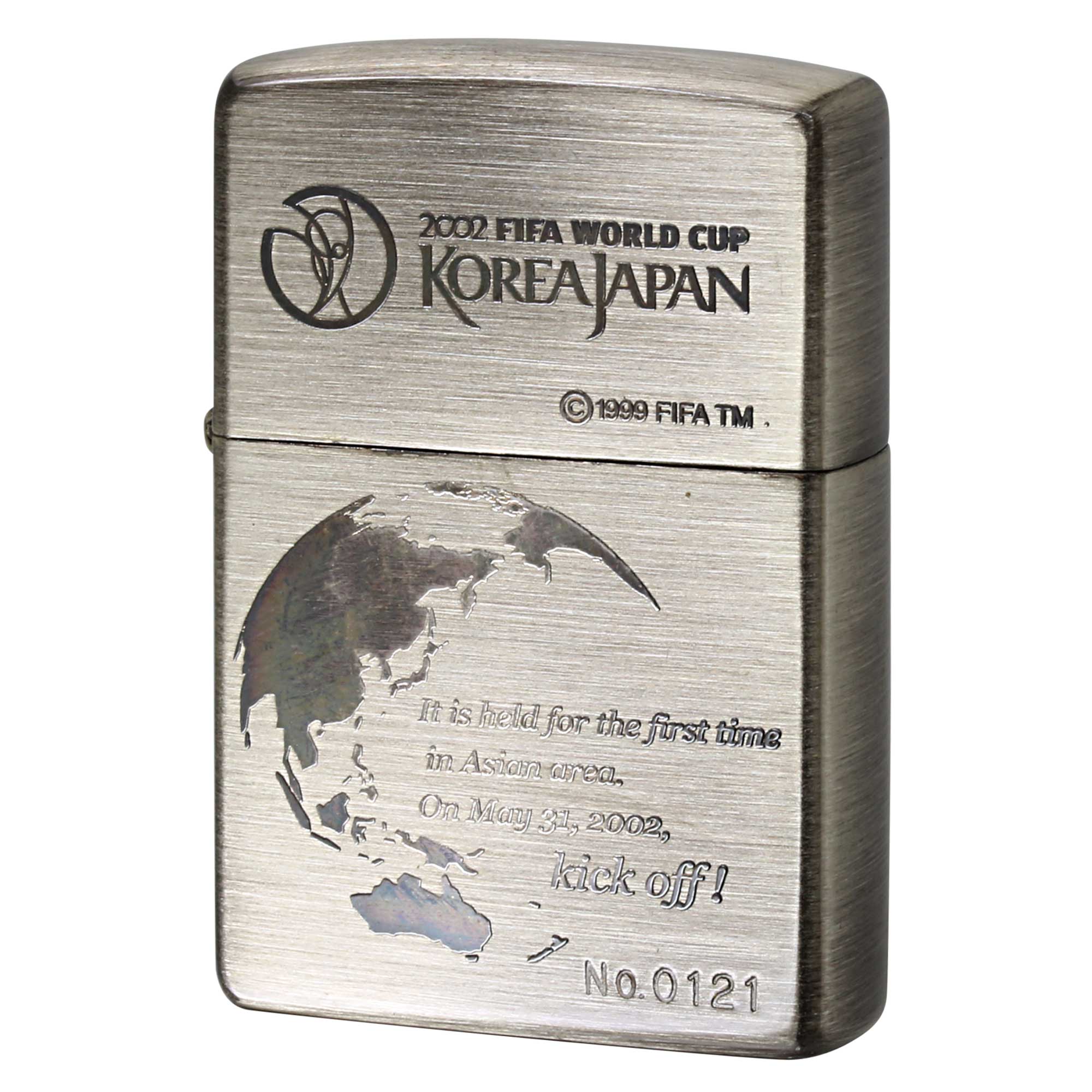 絶版/ヴィンテージ Zippo ジッポー 中古 2000年製造 2002 FIFA World Cup 日韓 イブシ シリアルナンバーNo.0121  [A]使用感少なく状態が良い