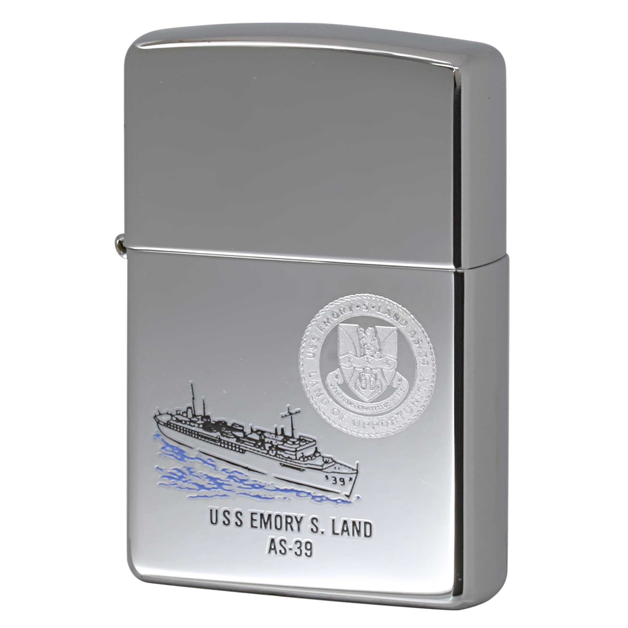 絶版/ヴィンテージ Zippo ジッポー 中古 2008年製造 USS Emory S. Land AS-39 アメリカ海軍 潜水艦母艦  [N]未使用・新品