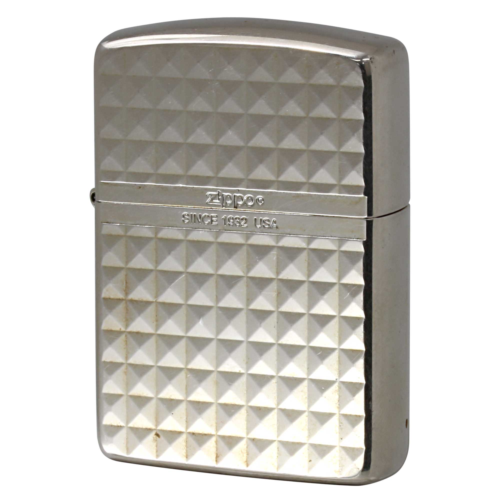絶版/ヴィンテージ Zippo ジッポー 中古 2023年製造 アーマー スタンダード デザイン シルバー ダイヤカット 16SD-DD  [B]使用感ありやや傷汚れあり