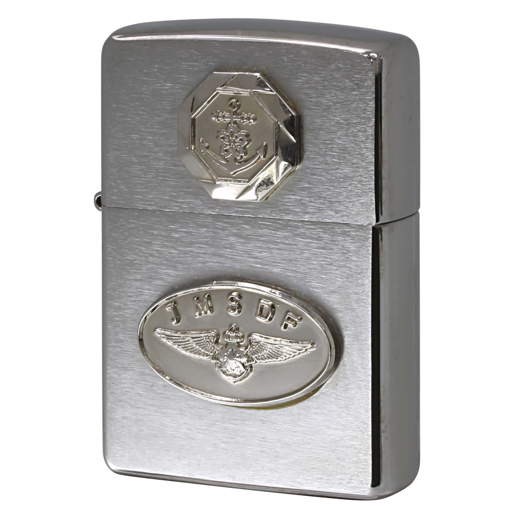 絶版/ヴィンテージ Zippo ジッポー 中古 2012年製造 海上自衛隊 航空記章 メタル JMSDF 桜 錨 ウィングマーク  [A]使用感少なく状態が良い