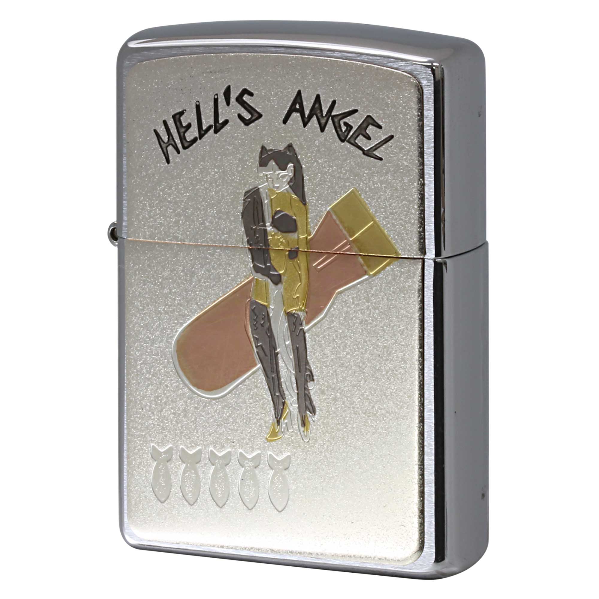絶版/ヴィンテージ Zippo ジッポー 中古 2003年製造 ノーズアート HELL'S ANGEL  [N]未使用・新品