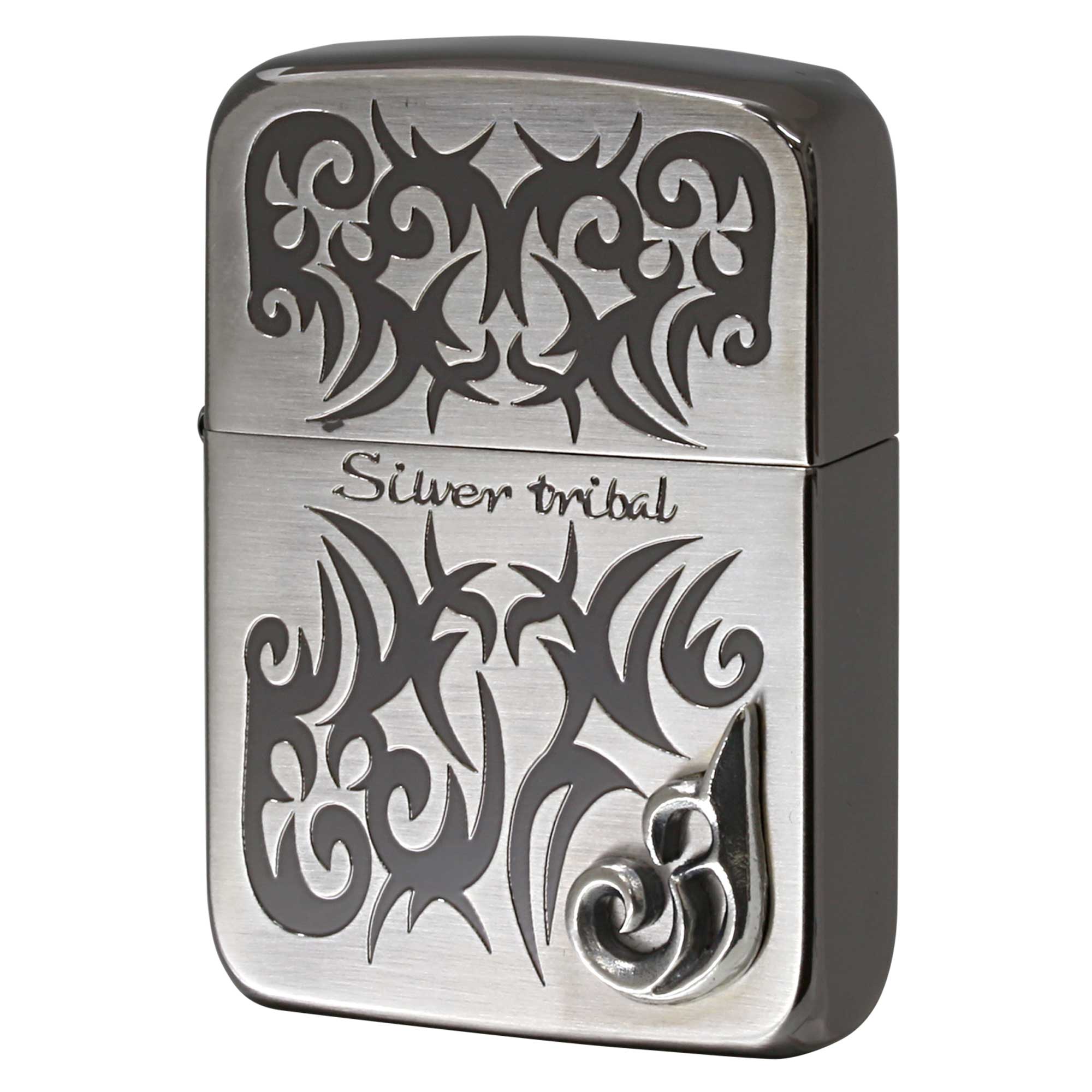 絶版/ヴィンテージ Zippo ジッポー 中古 2004年製造 1941レプリカ Silver Tribal THORN  [S]ほぼ新品同様