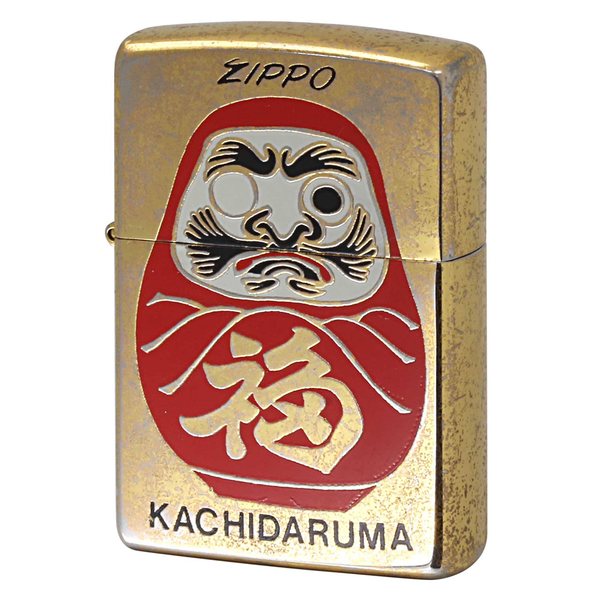 絶版/ヴィンテージ Zippo ジッポー 中古 1995年製造 KACHIDARUMA 片目だるま  [C]使用感あり傷汚れあり