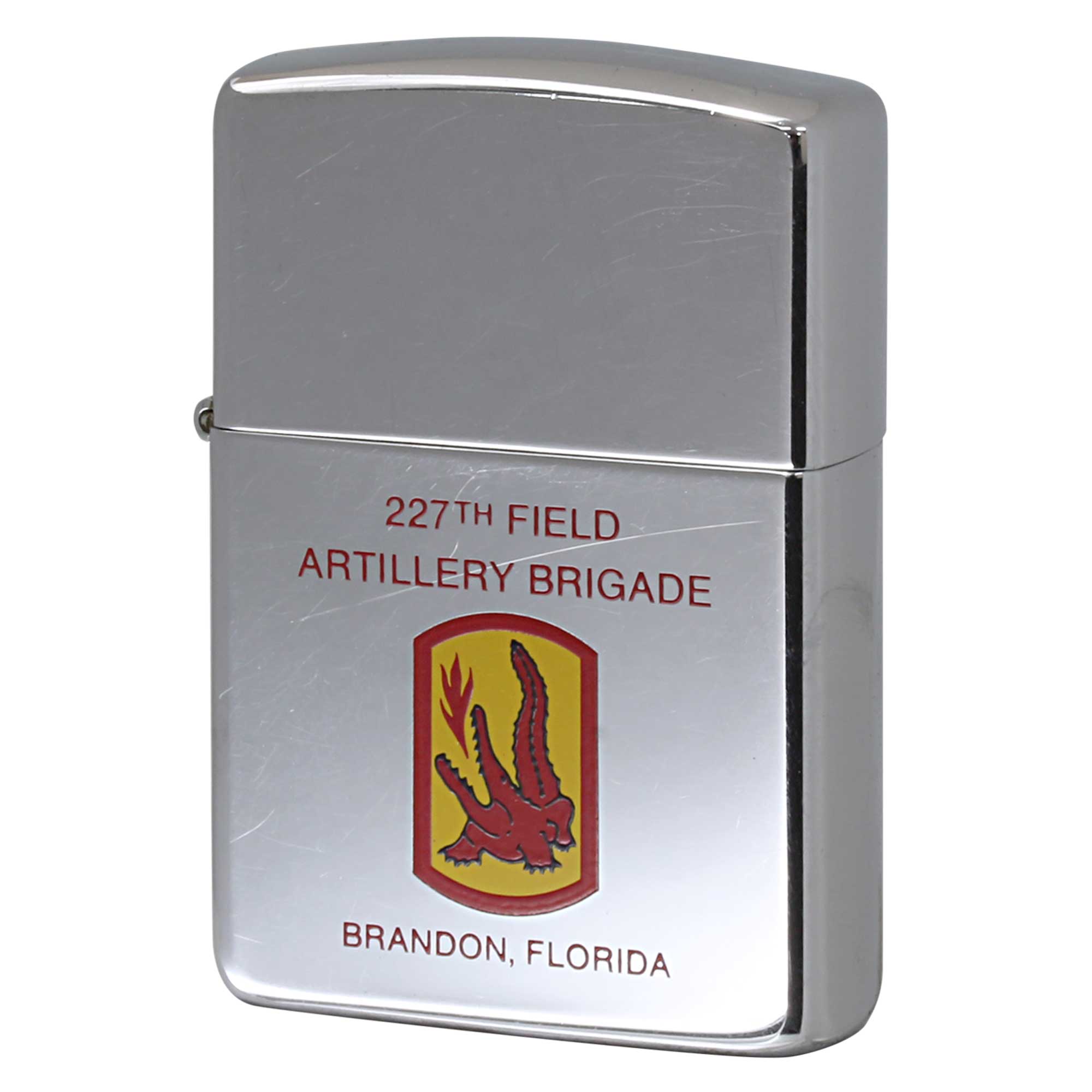 絶版/ヴィンテージ Zippo ジッポー 中古 1991年製造 U.S. ARMY 227TH FIELD ARTILLERY BRIGADE アメリカ陸軍 第227野戦砲兵旅団  [B]使用感ありやや傷汚れあり