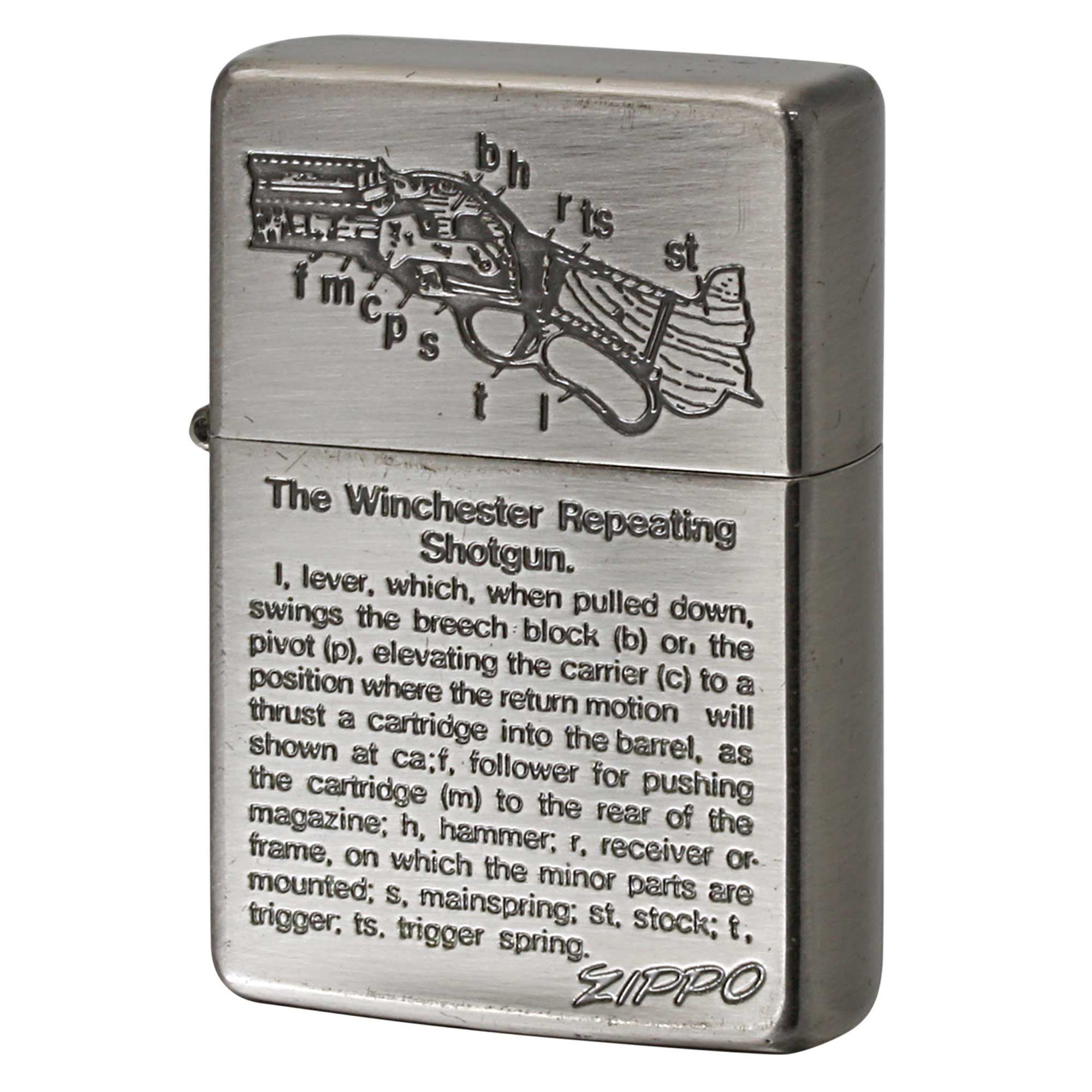 絶版/ヴィンテージ Zippo ジッポー 中古 1990年製造 1937レプリカ フラットトップ The Winchester Repeating Shotgun  [B]使用感ありやや傷汚れあり