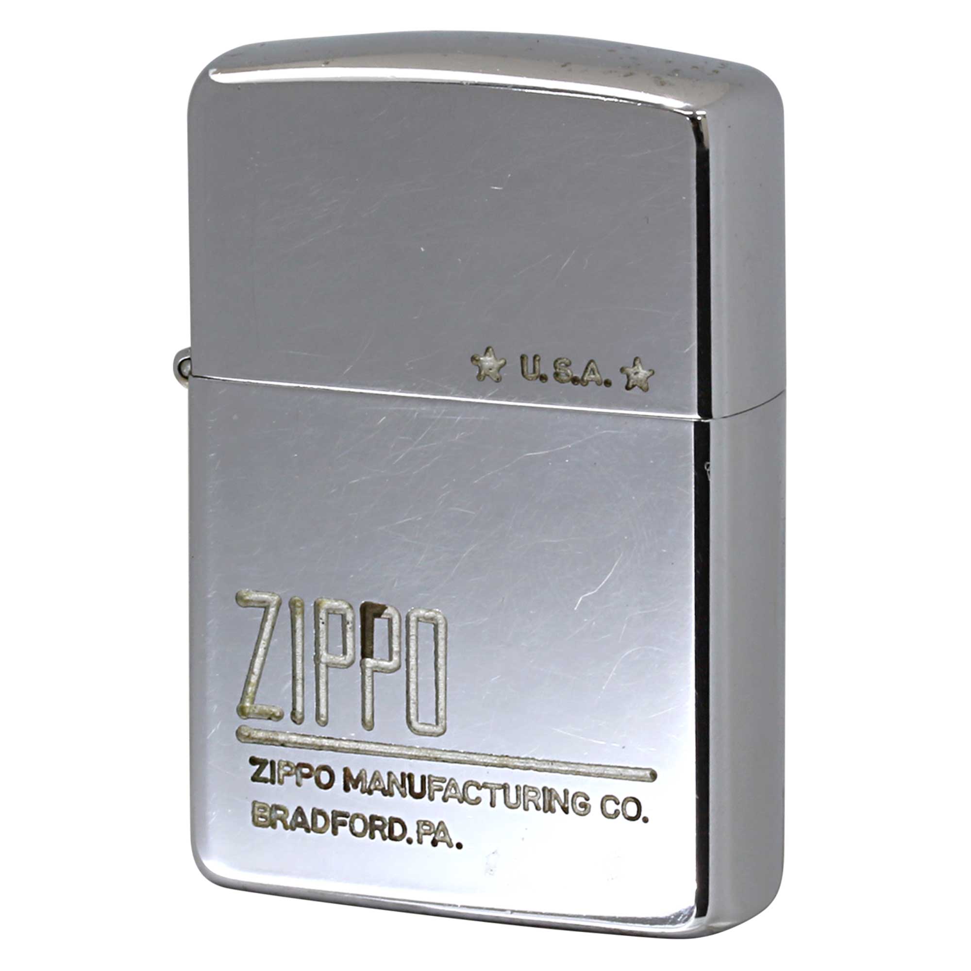 絶版/ヴィンテージ Zippo ジッポー 中古 1991年製造 ZIPPO LOGO ハイポリッシュクローム  [C]使用感あり傷汚れあり