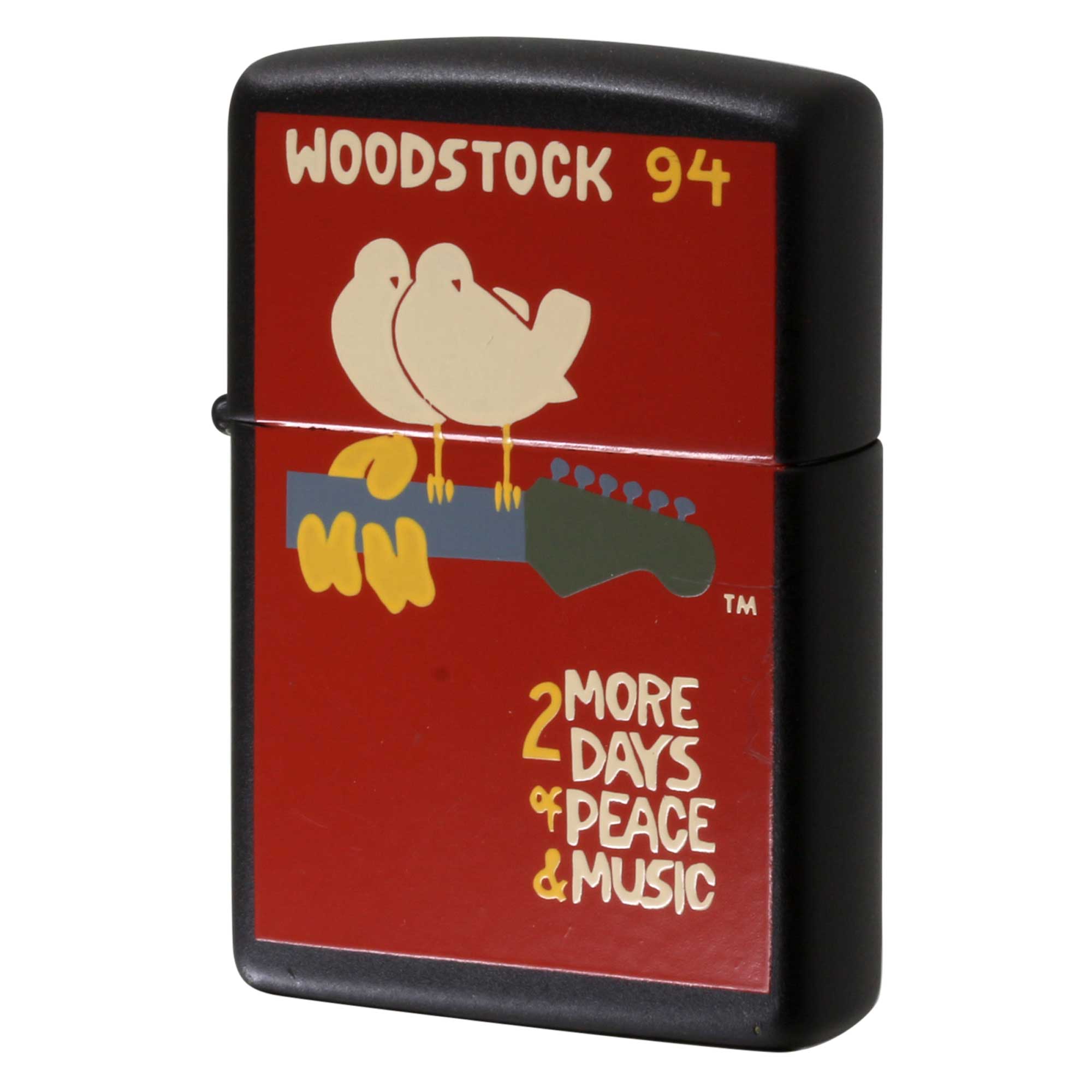絶版/ヴィンテージ Zippo ジッポー 中古 1994年製造 ウッドストック Woodstock 94 ブラックマット レッド  [A]使用感少なく状態が良い