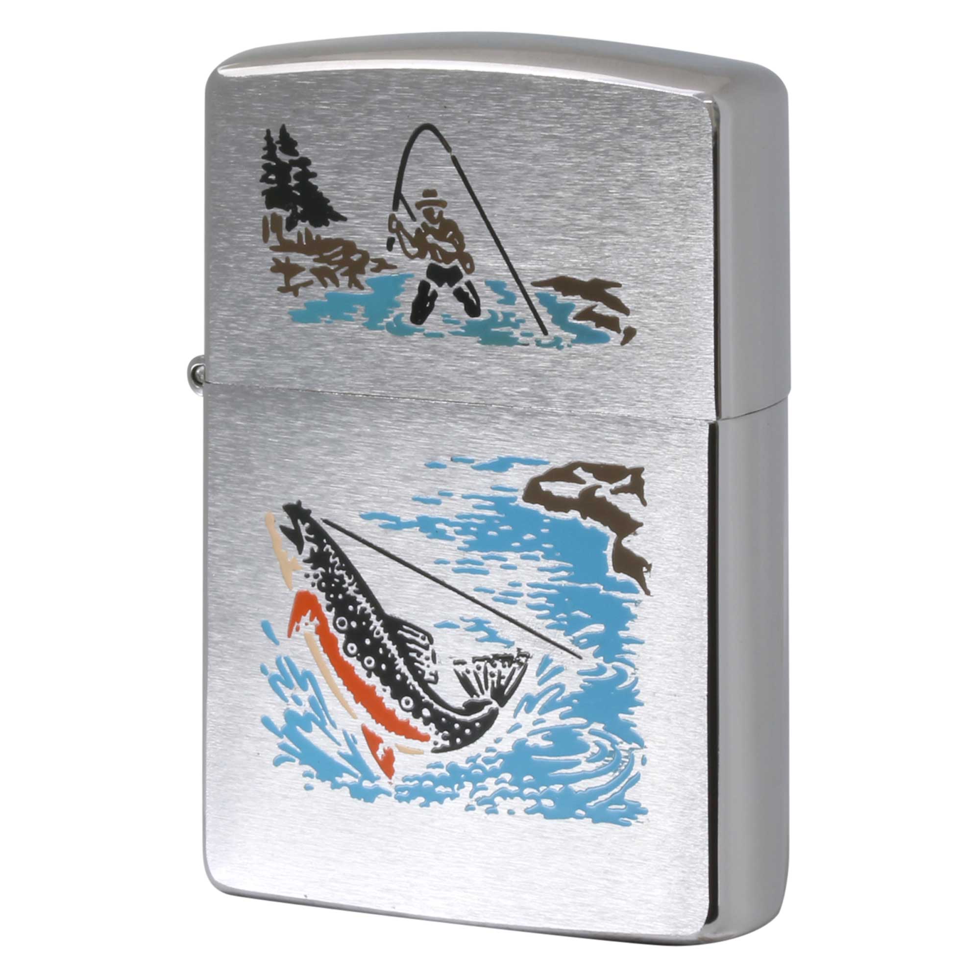 絶版/ヴィンテージ Zippo ジッポー 中古 1991年製造 fishing Man フィッシングマン スポーツシリーズ 復刻版  [A]使用感少なく状態が良い