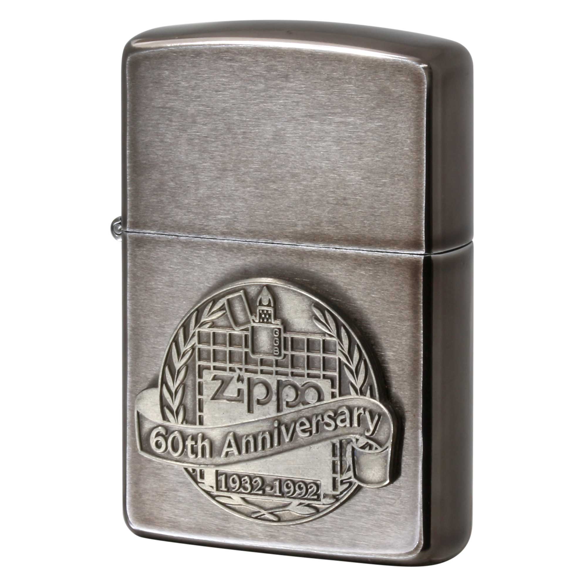 絶版/ヴィンテージ Zippo ジッポー 中古 1992年製造 1932-1992 Anniversary Series 60th 創業60年記念 Midnight Chome  [S]ほぼ新品同様