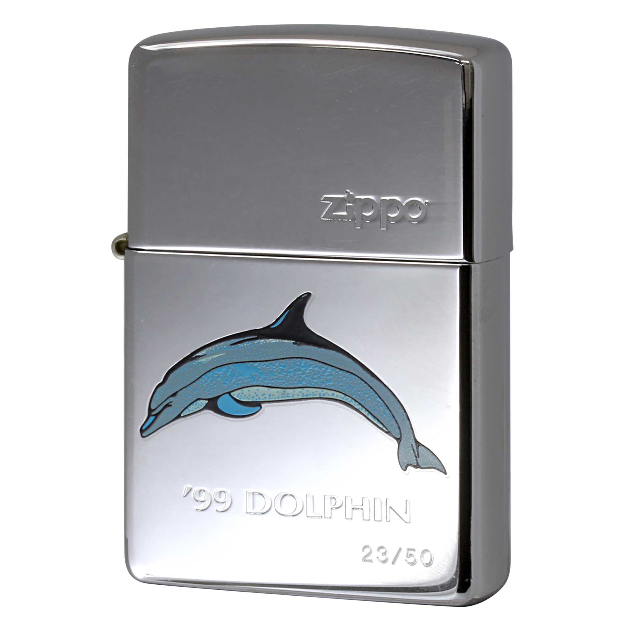 絶版/ヴィンテージ Zippo ジッポー 中古 1999年製造 50個生産 99' DOLPHIN イルカ シリアル番号 No.23  [B]使用感ありやや傷汚れあり