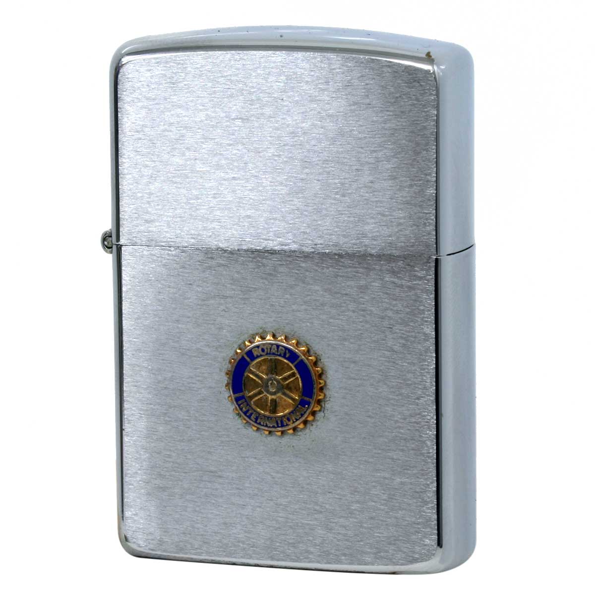 絶版/ヴィンテージ Zippo ジッポー 中古 1989年製造 Rotary International Metal  [C]使用感あり傷汚れあり