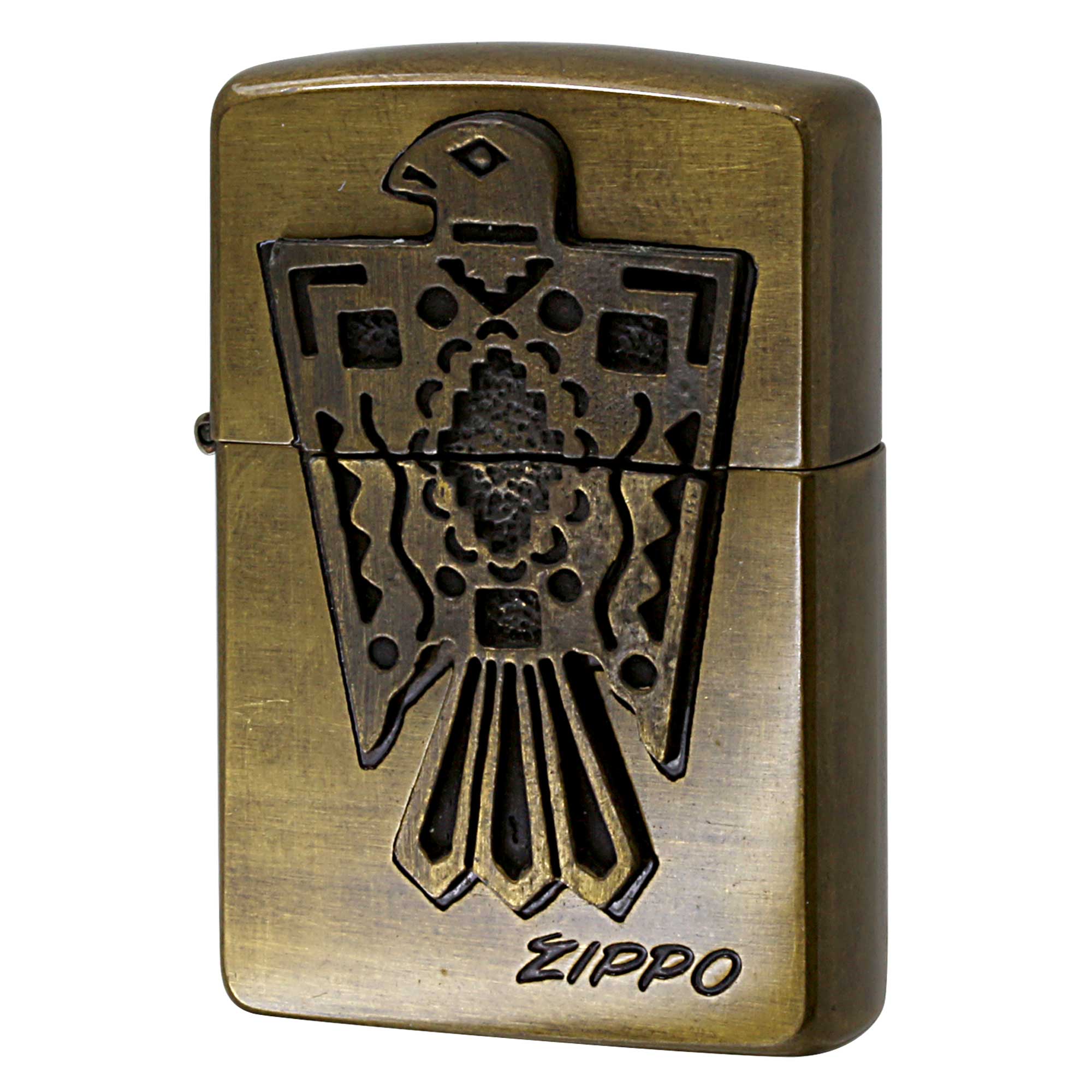 絶版/ヴィンテージ Zippo ジッポー 中古 1993年製造 ネイティブアメリカン Thunderbird Metal  [B]使用感ありやや傷汚れあり