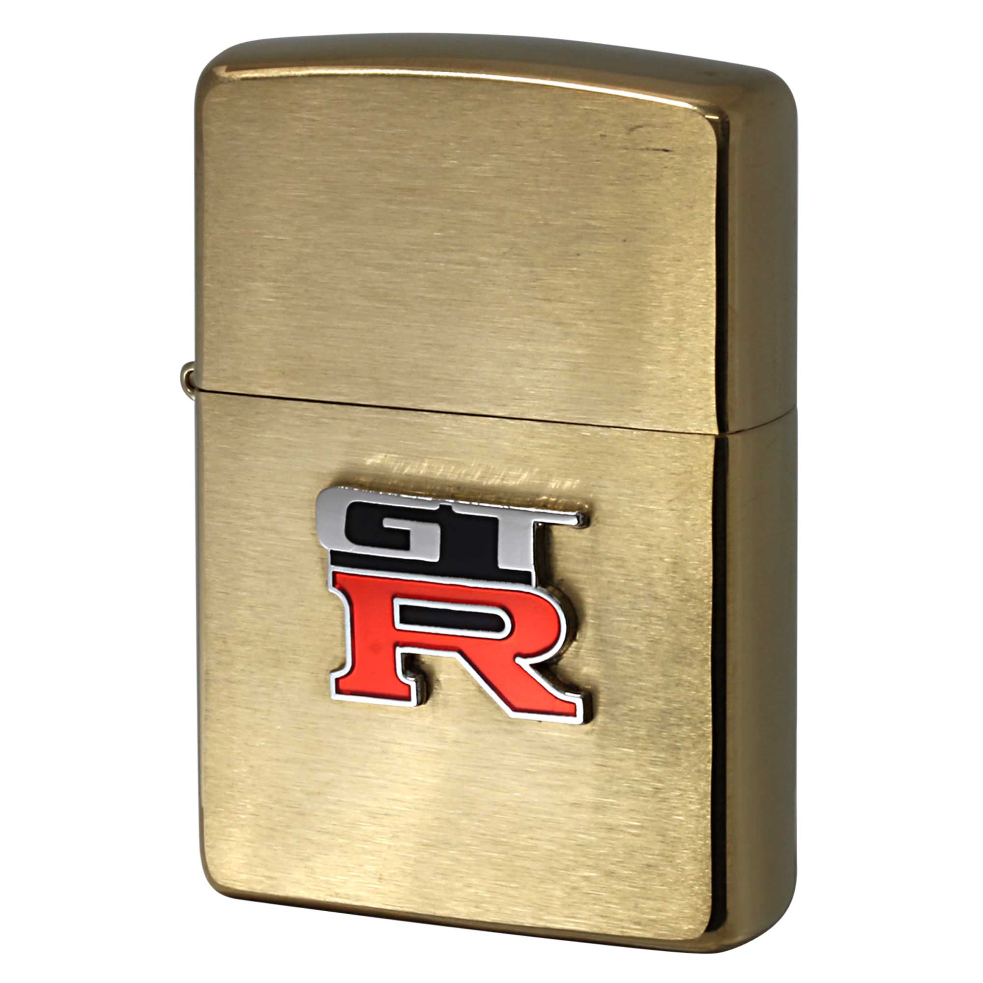 絶版/ヴィンテージ Zippo ジッポー 中古 2016年製造 NISSAN GT-R エンブレム METAL ブラッシュドブラス  [N]未使用・新品