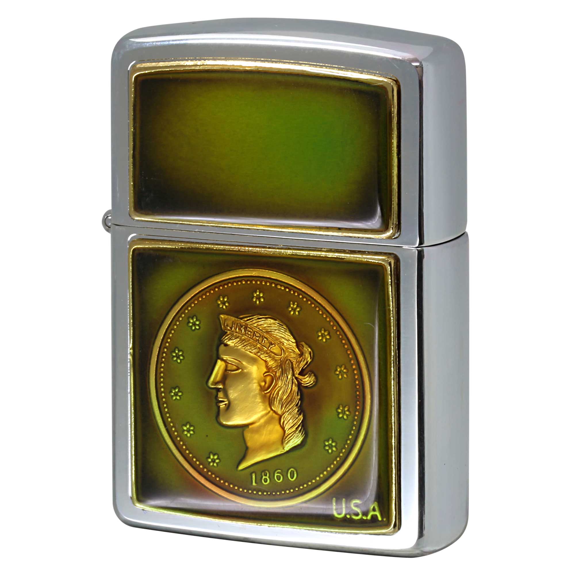絶版/ヴィンテージ Zippo ジッポー 中古 1994年製造 温度変化 ZIPPO 1860 コロネットヘッド コインデザイン  [S]ほぼ新品同様