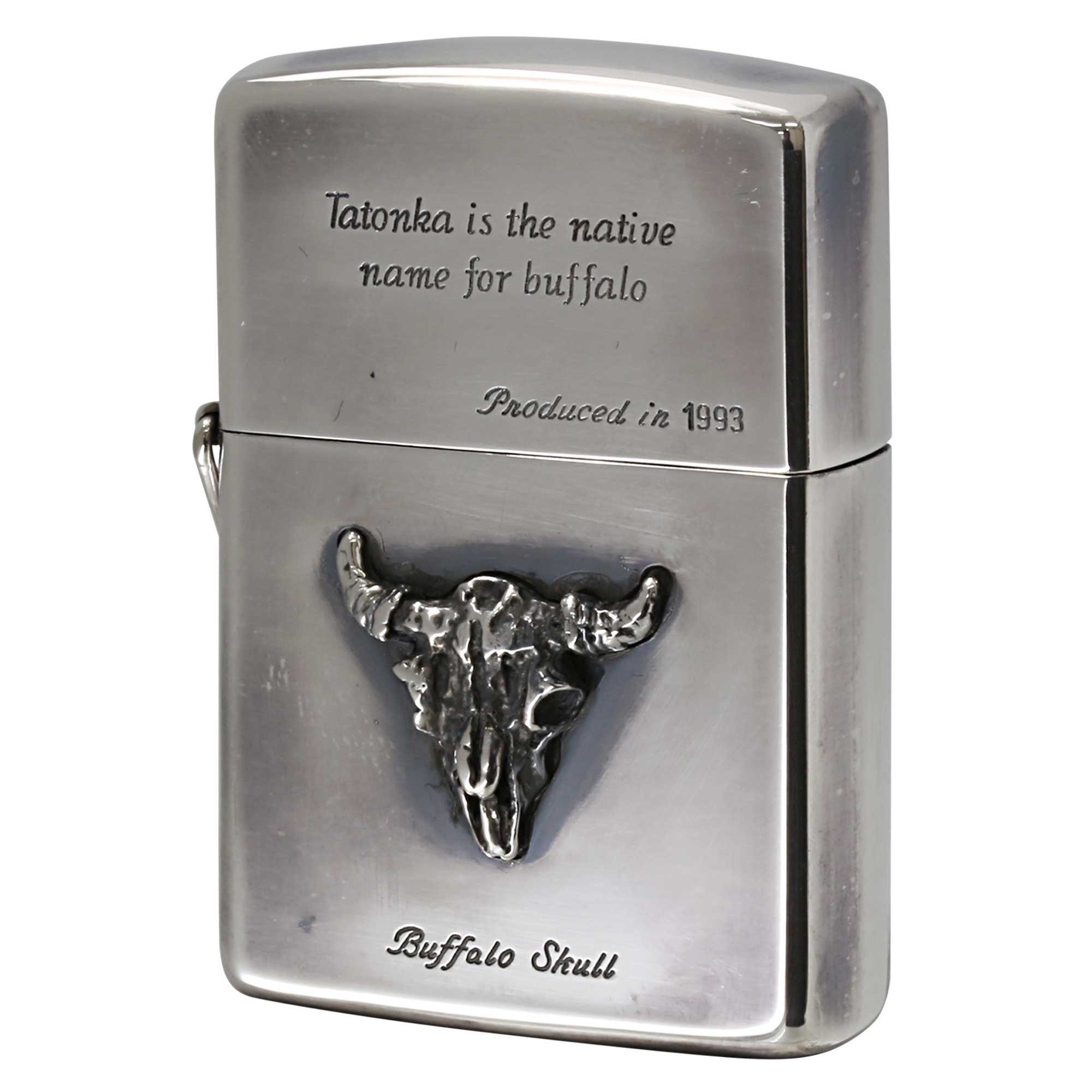 絶版/ヴィンテージ Zippo ジッポー 中古 1992年製造 Buffalo Skull Metal  [A]使用感少なく状態が良い