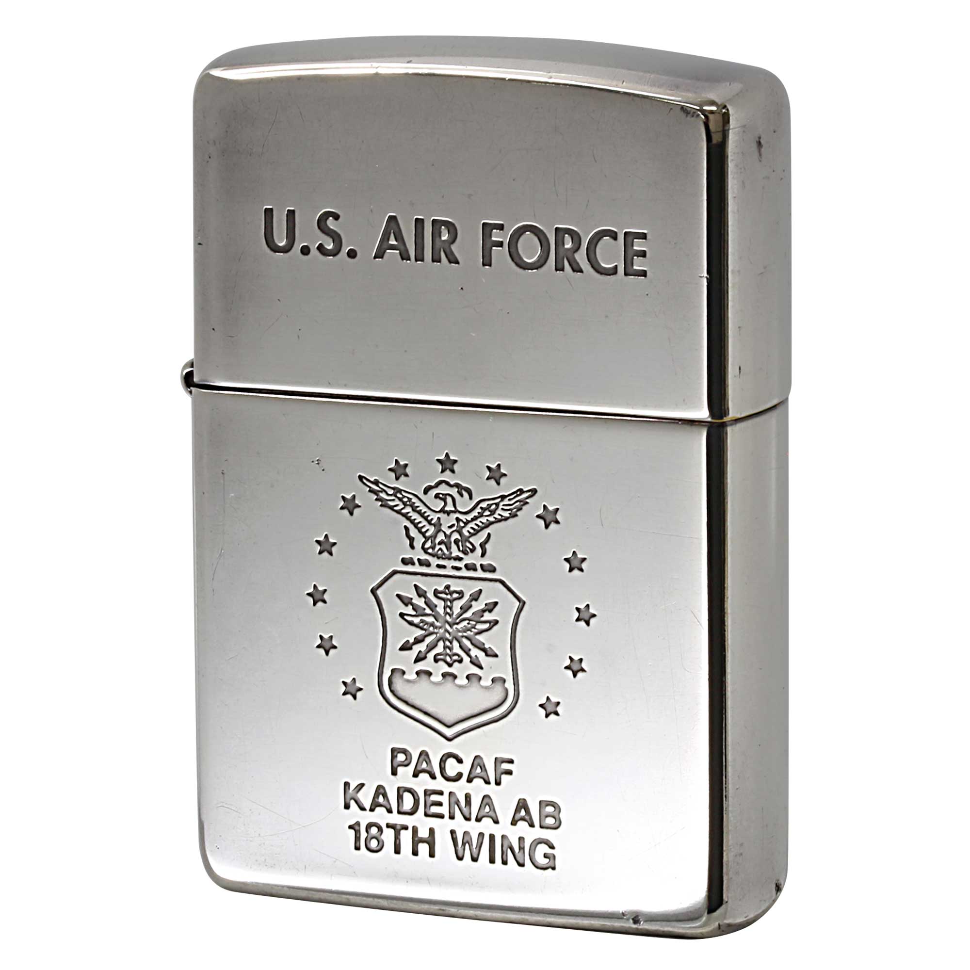 絶版/ヴィンテージ Zippo ジッポー 中古 1995年製造 US AIR FORCE 空軍 KADENA AB 18TH WING  [B]使用感ありやや傷汚れあり