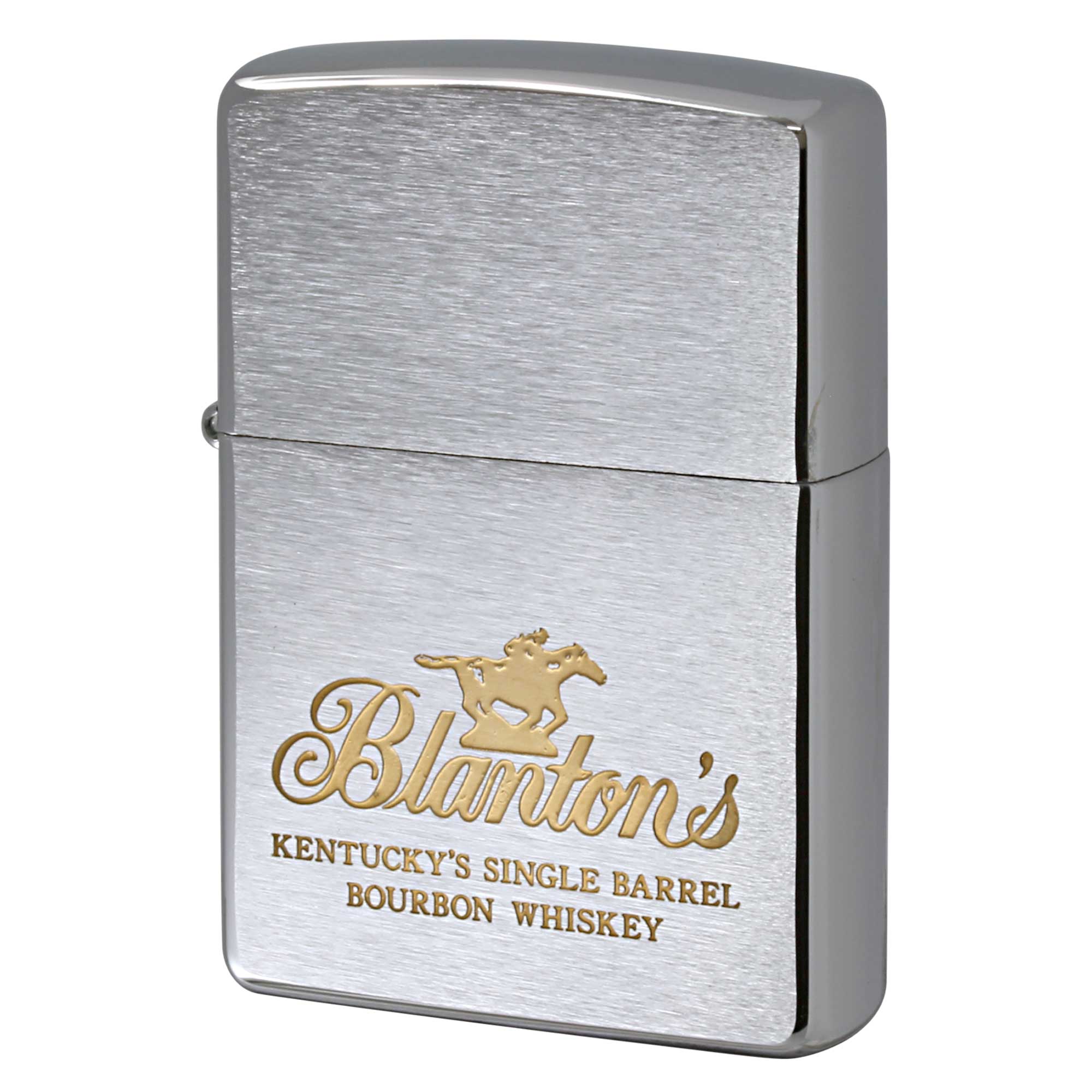 絶版/ヴィンテージ Zippo ジッポー 中古 1997年製造 Blantons ウイスキー ブラントン ブラッシュドクローム  [N]未使用・新品