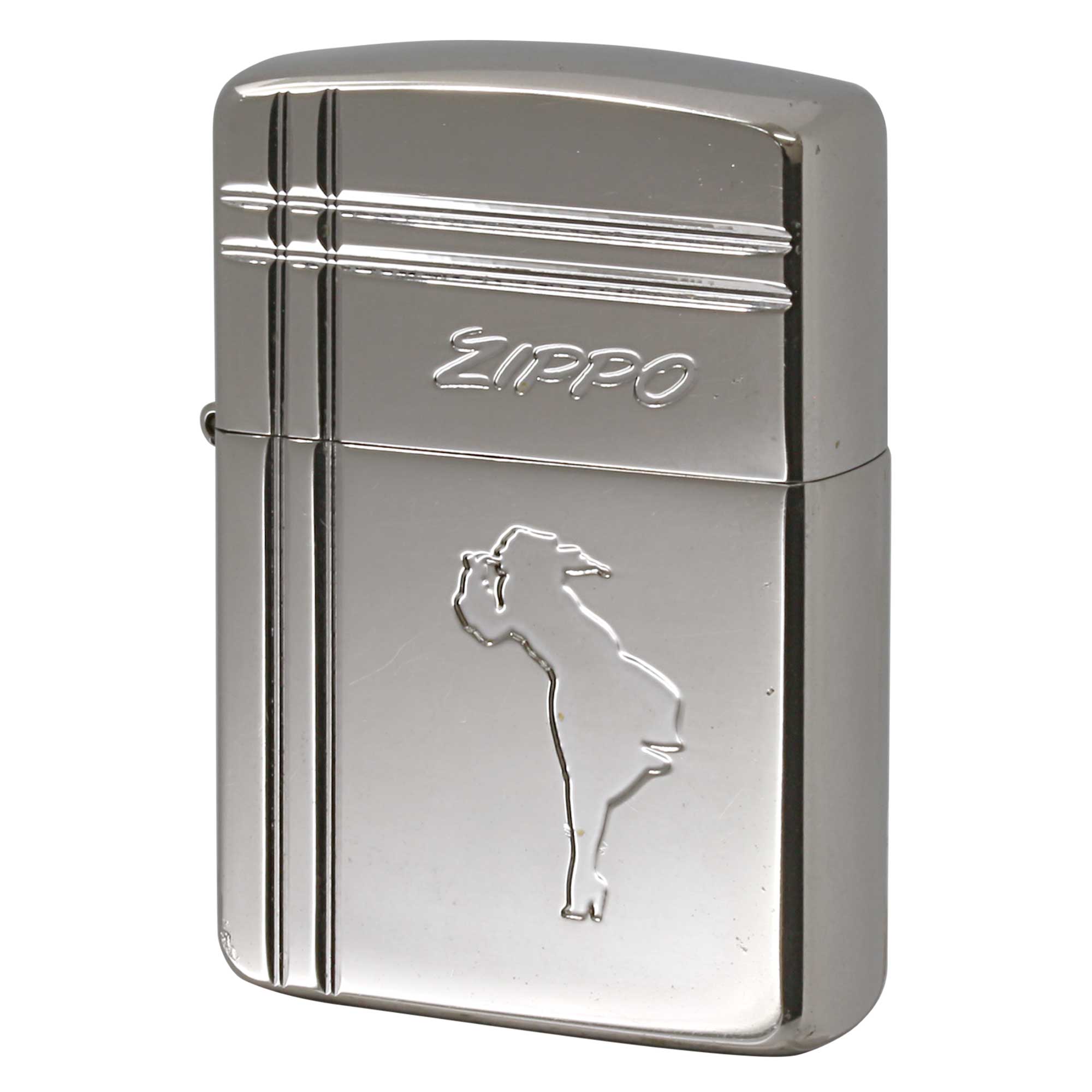 絶版/ヴィンテージ Zippo ジッポー 中古 2003年製造 ARMOR アーマー WINDY ウインディ 格子柄 SV  [B]使用感ありやや傷汚れあり