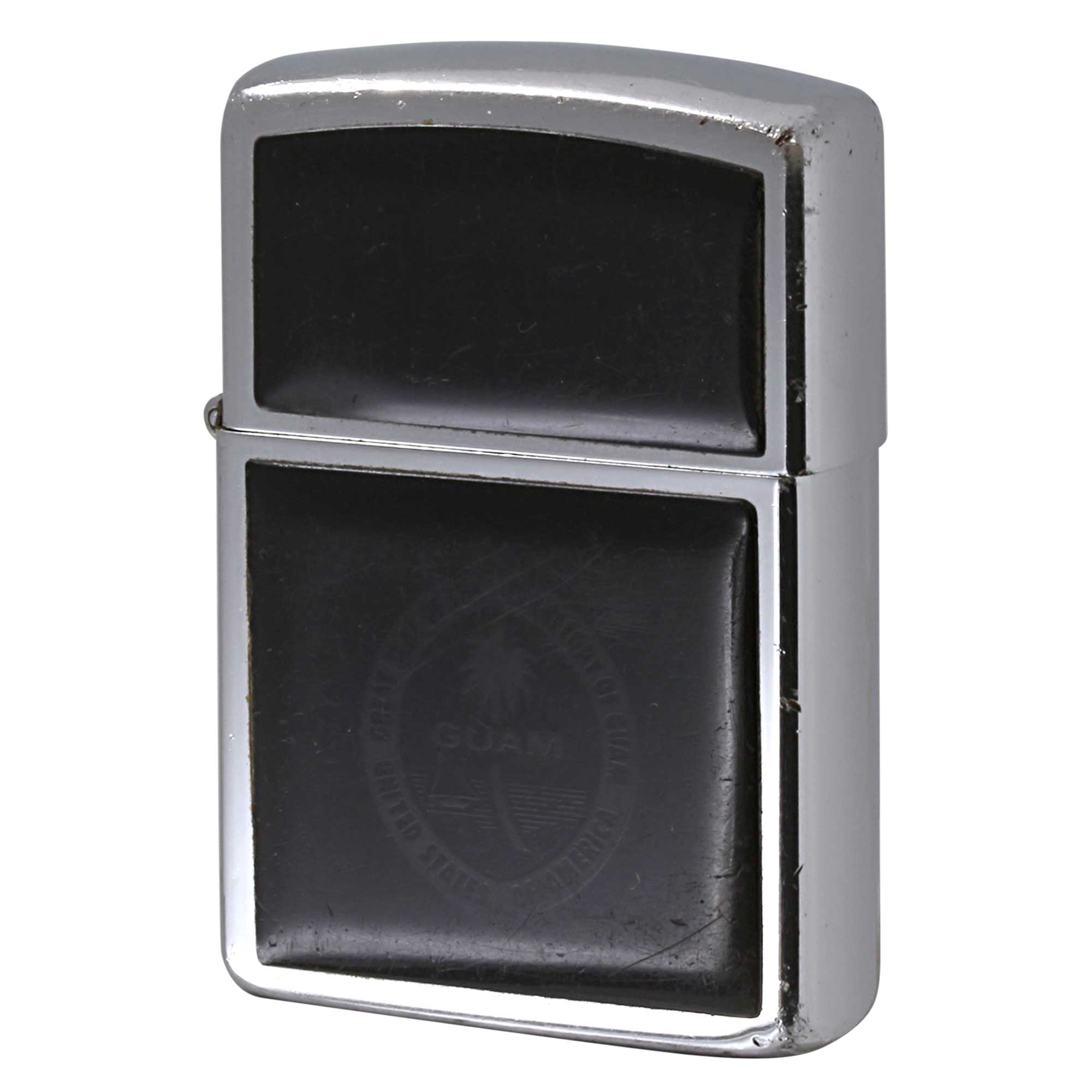 絶版/ヴィンテージ Zippo ジッポー 中古 1988年製造 スクリムショー GUAM グアム ブラック  [C]使用感あり傷汚れあり