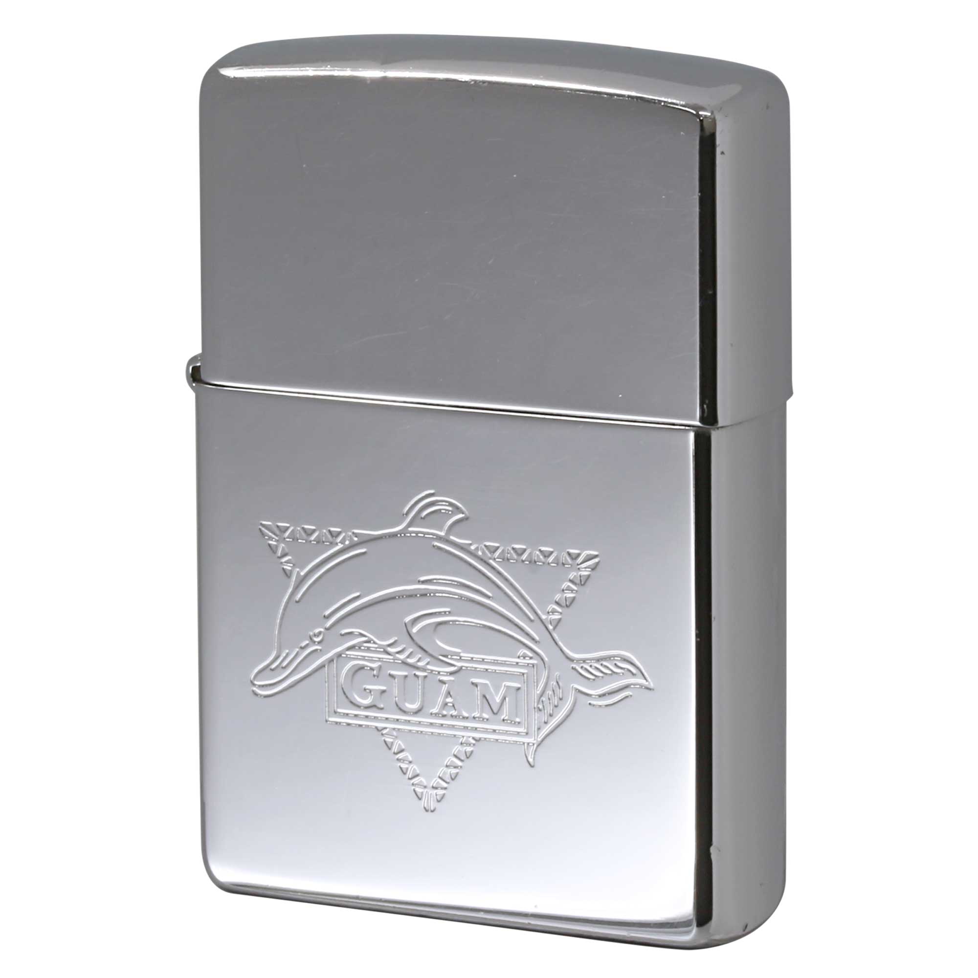 絶版/ヴィンテージ Zippo ジッポー 中古 2000年製造 GUAM グアム イルカ 鏡面  [C]使用感あり傷汚れあり