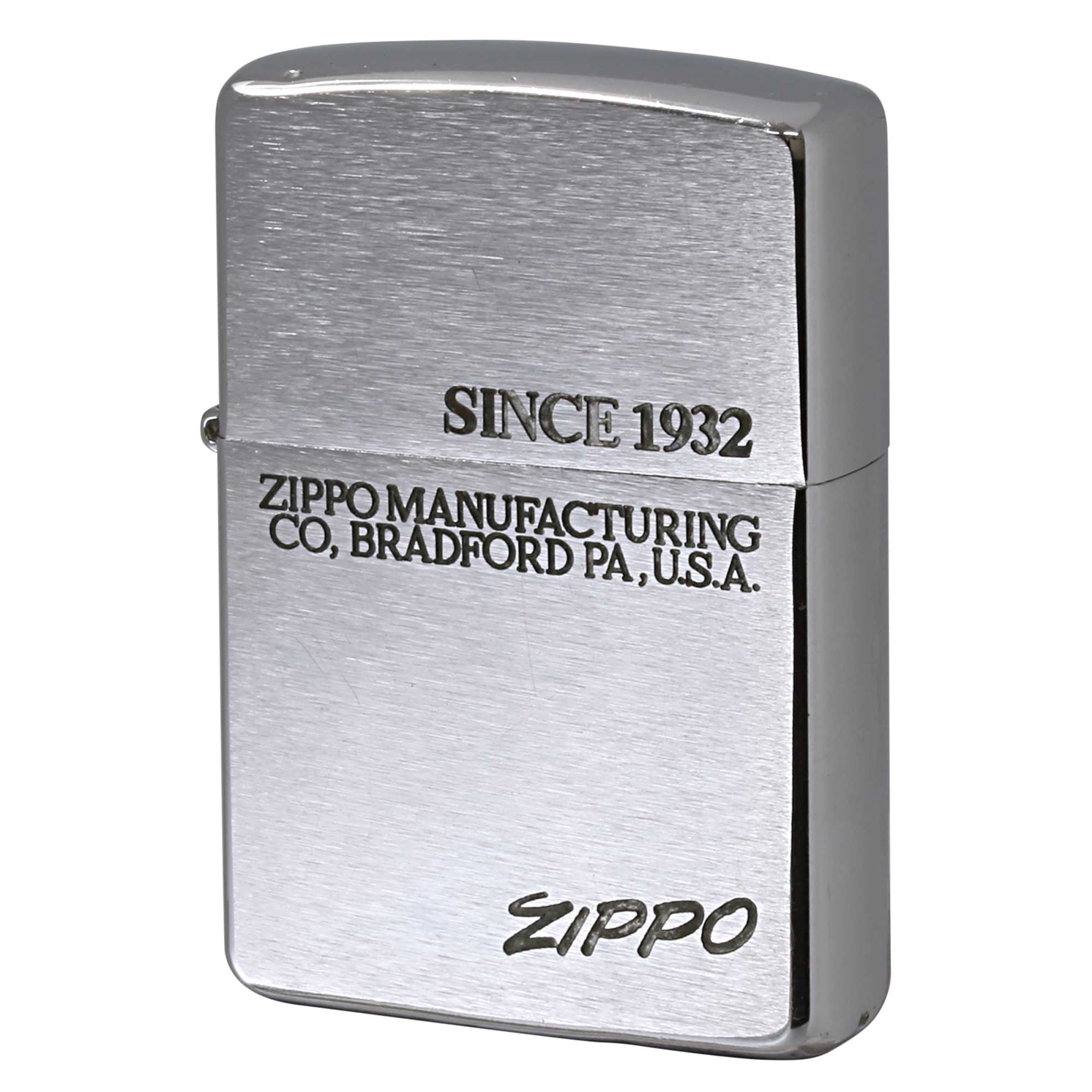 絶版/ヴィンテージ Zippo ジッポー 中古 1996年製造 イタリックロゴ ブラッシュドクローム  [C]使用感あり傷汚れあり