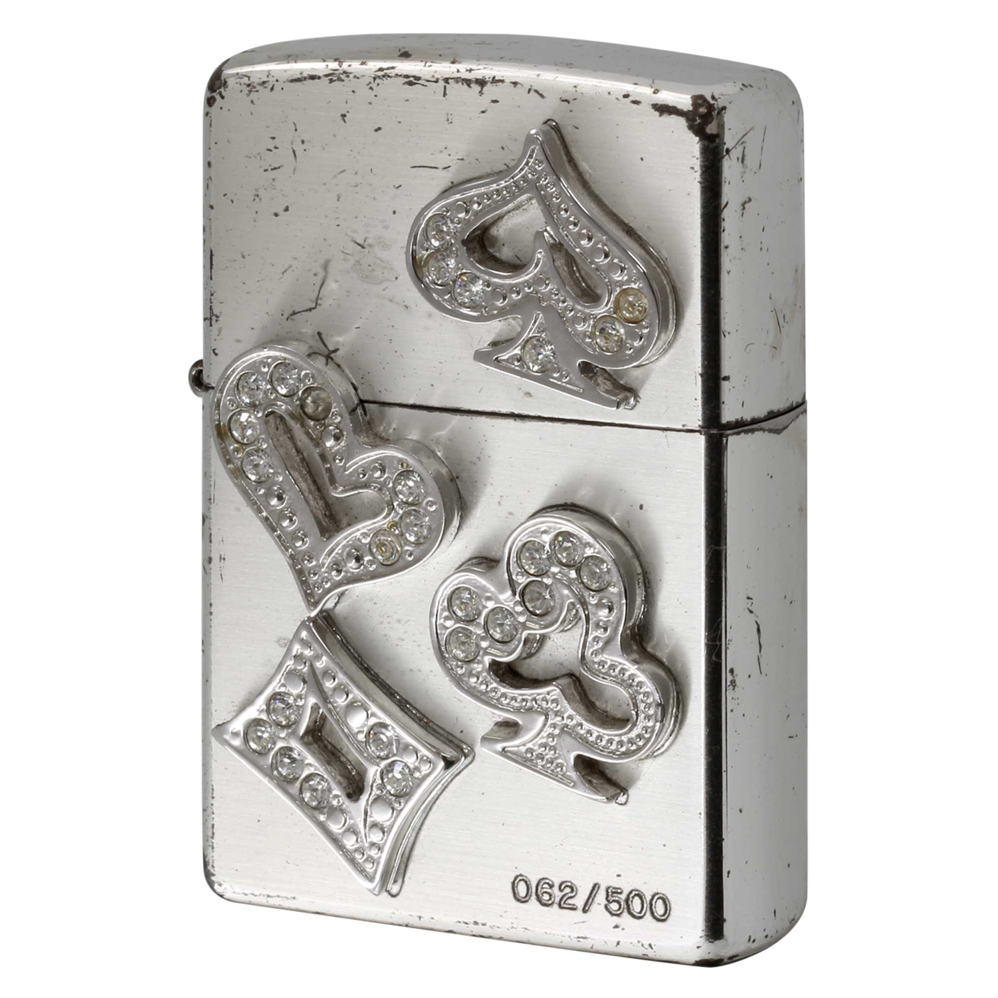 絶版/ヴィンテージ Zippo ジッポー 中古 2005年製造 限定500個生産 TRUMP Metal トランプ メタル スワロフスキー No.062  [C]使用感あり傷汚れあり