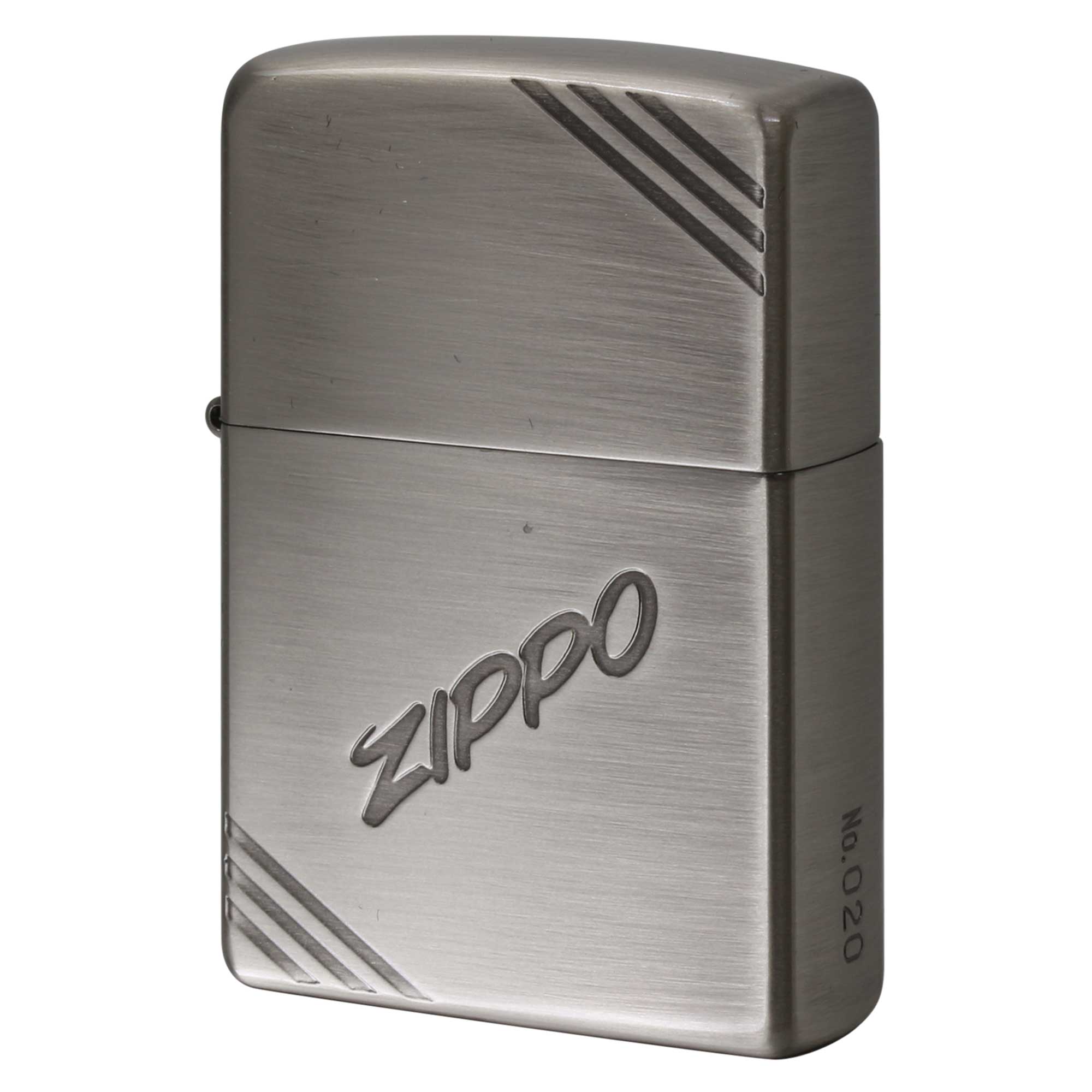 絶版/ヴィンテージ Zippo ジッポー 中古 2007年製造 ZIPPO LOGO ジッポロゴ ダイヤゴナルライン Ni古美 No.020  [S]ほぼ新品同様